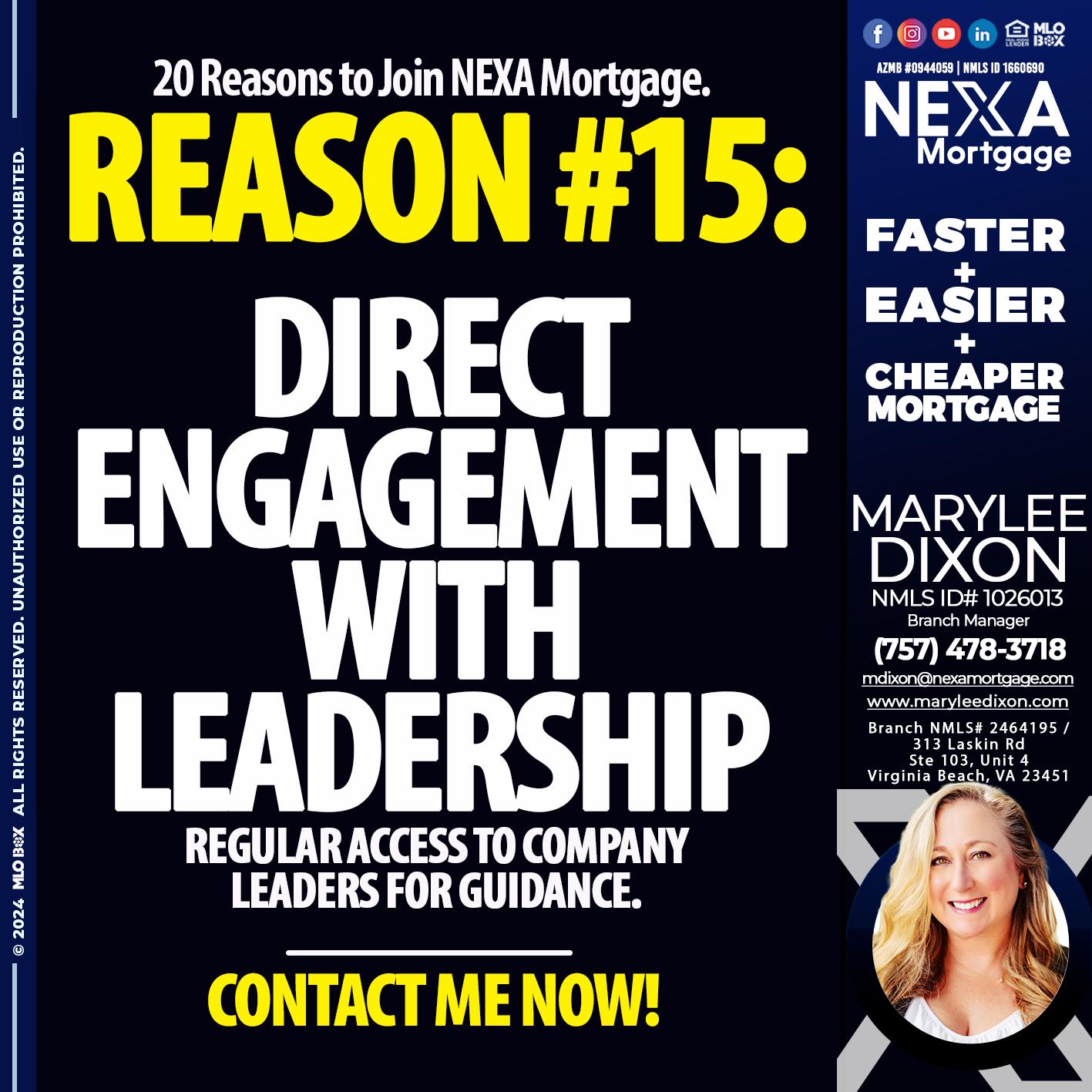 REASON 15 - Marylee Dixon -Branch Manager