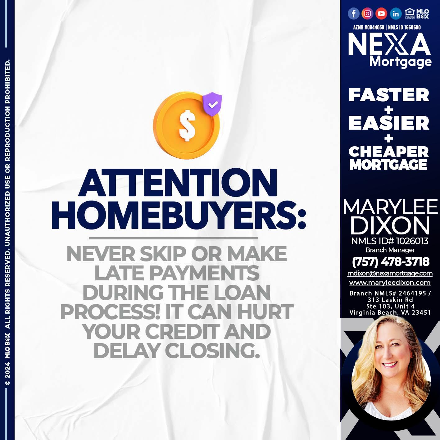 attention - Marylee Dixon -Branch Manager