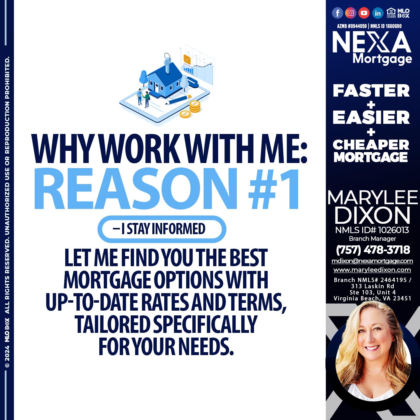 REASON 1 - Marylee Dixon -Branch Manager