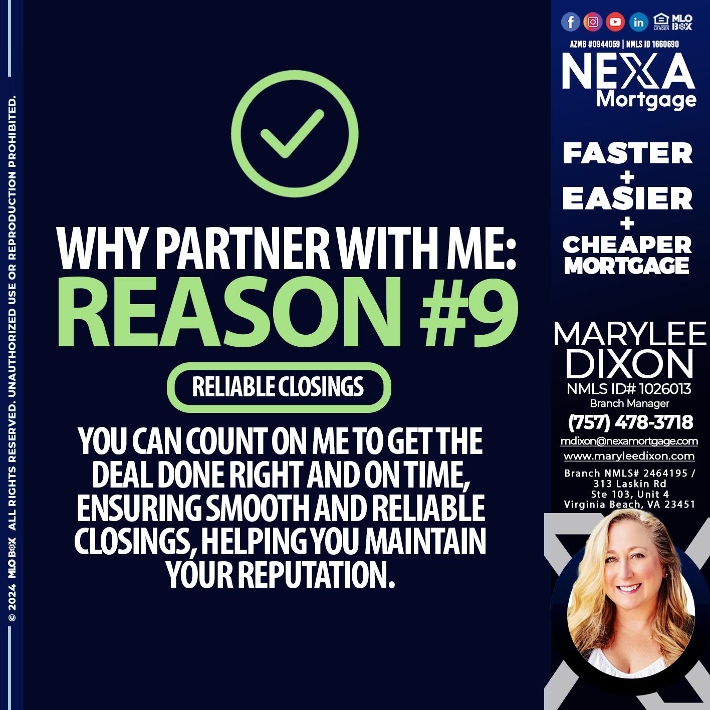 REASON 9 - Marylee Dixon -Branch Manager