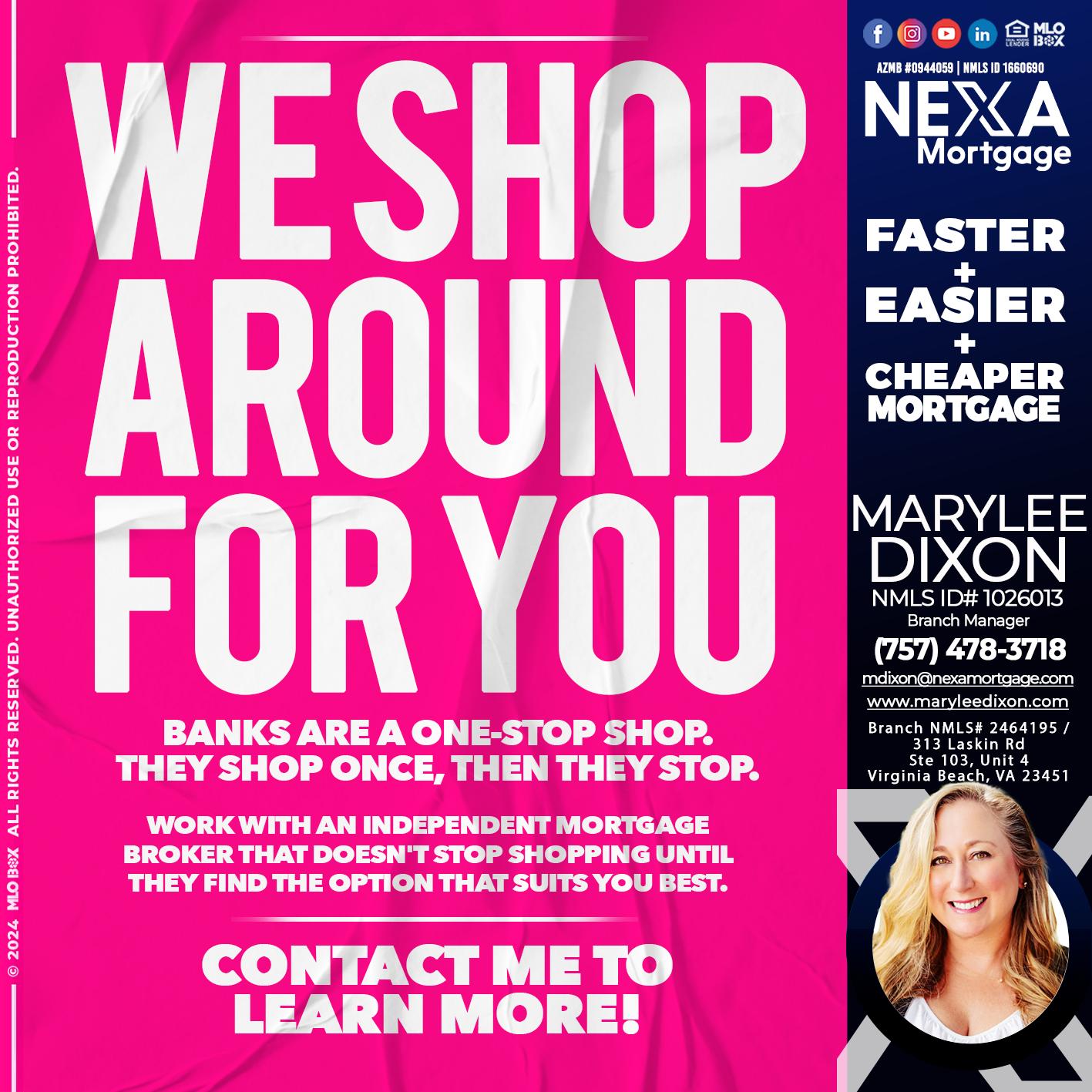 WE SHOP - Marylee Dixon -Branch Manager