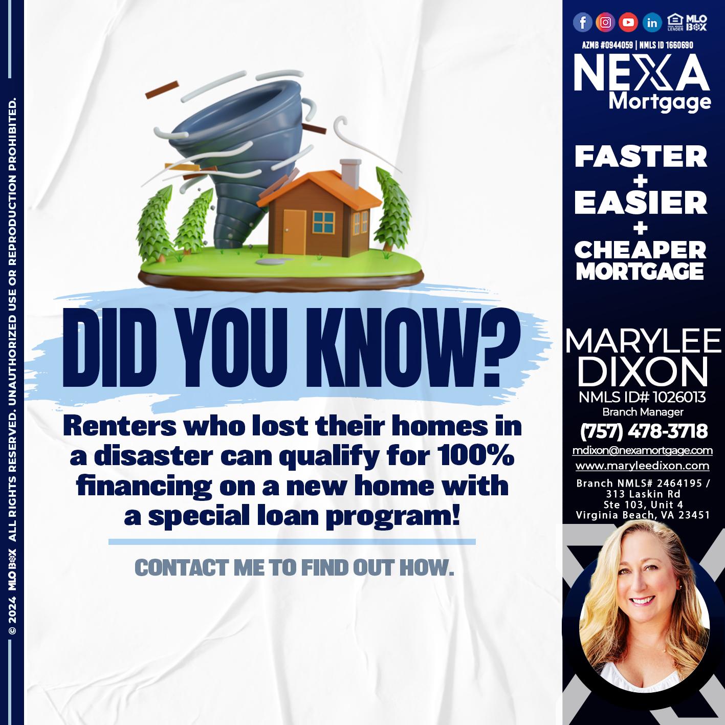 did you know? - Marylee Dixon -Branch Manager