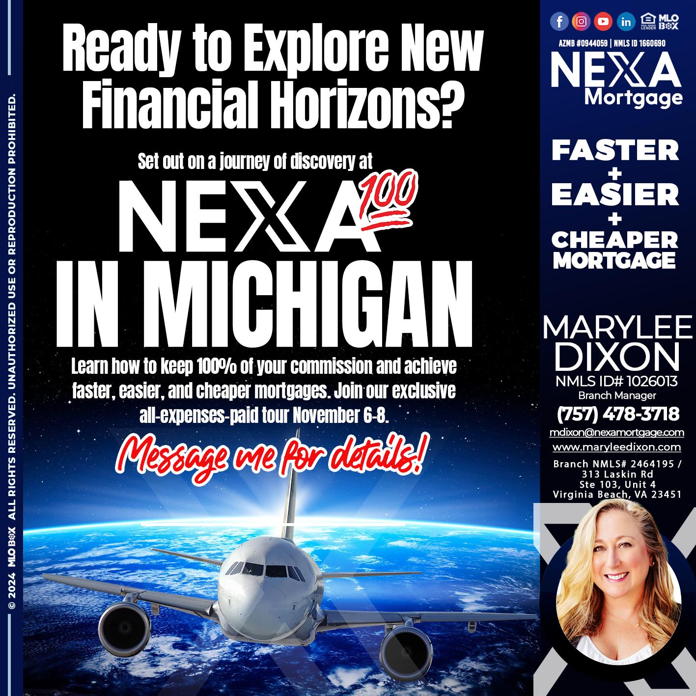 MICHIGAN TRIP NEXA 100 - Marylee Dixon -Branch Manager