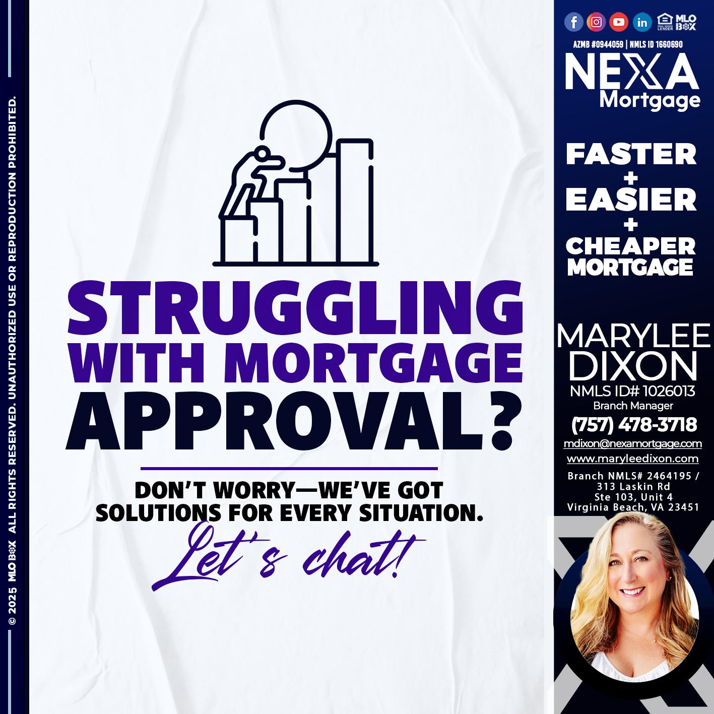 STRUGLING - Marylee Dixon -Branch Manager