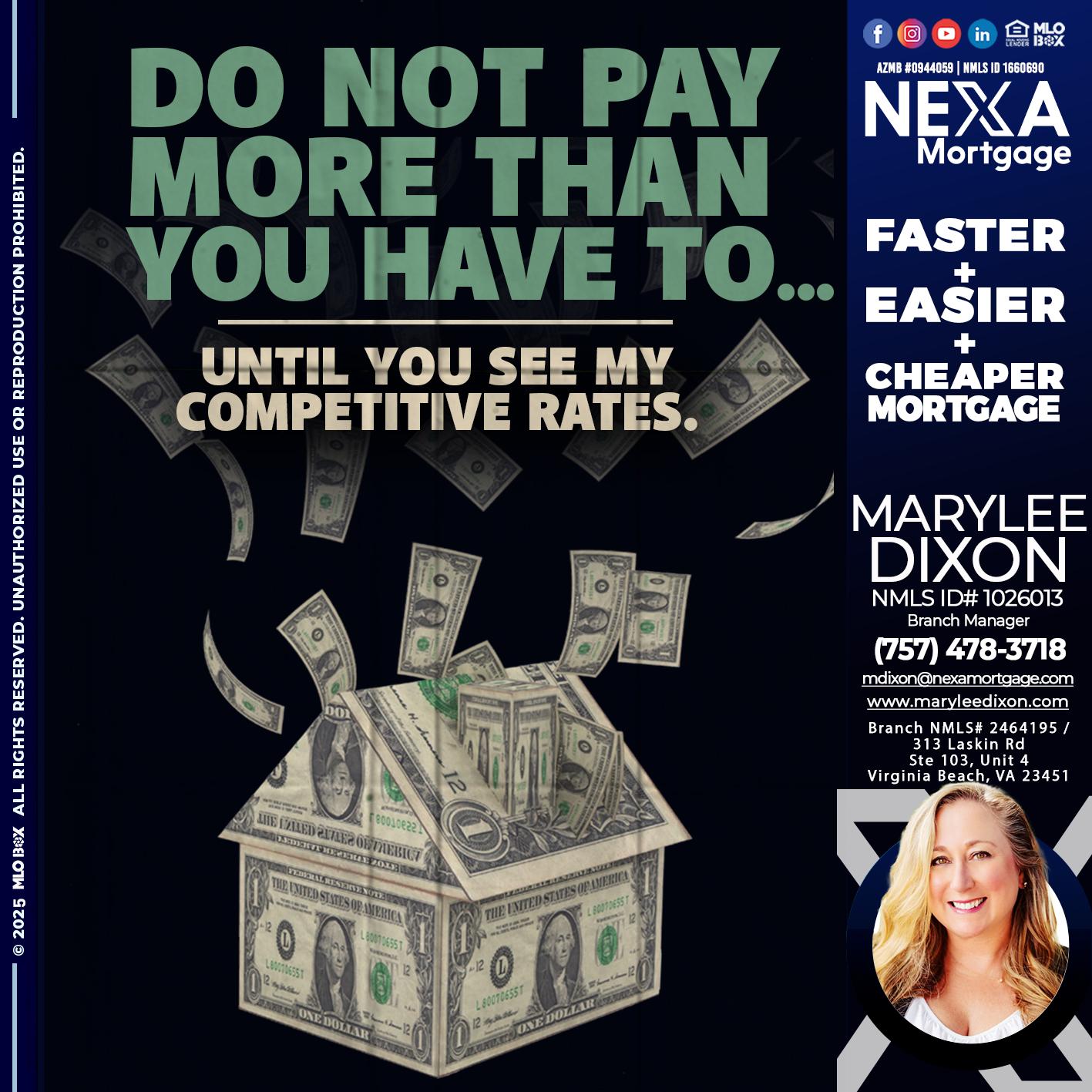 DO NOT PAY - Marylee Dixon -Branch Manager