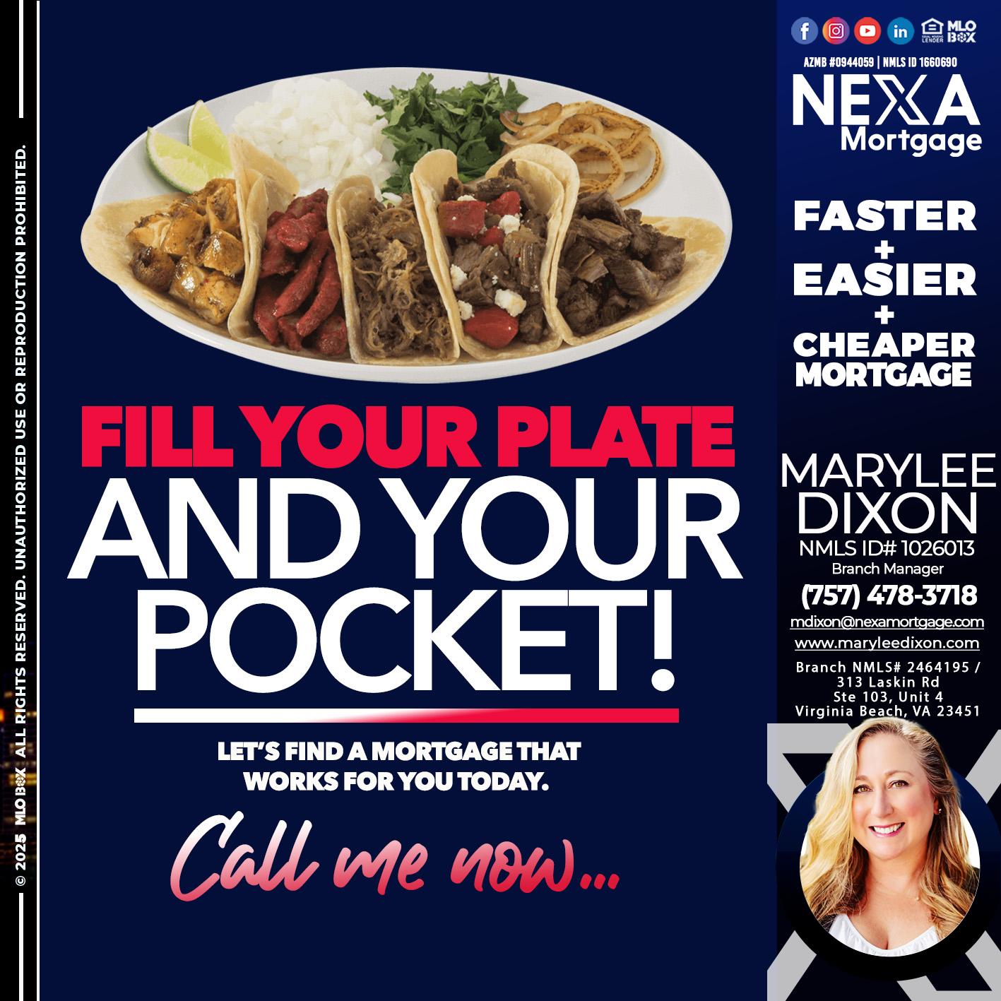 FILL YOUR PLATE - Marylee Dixon -Branch Manager