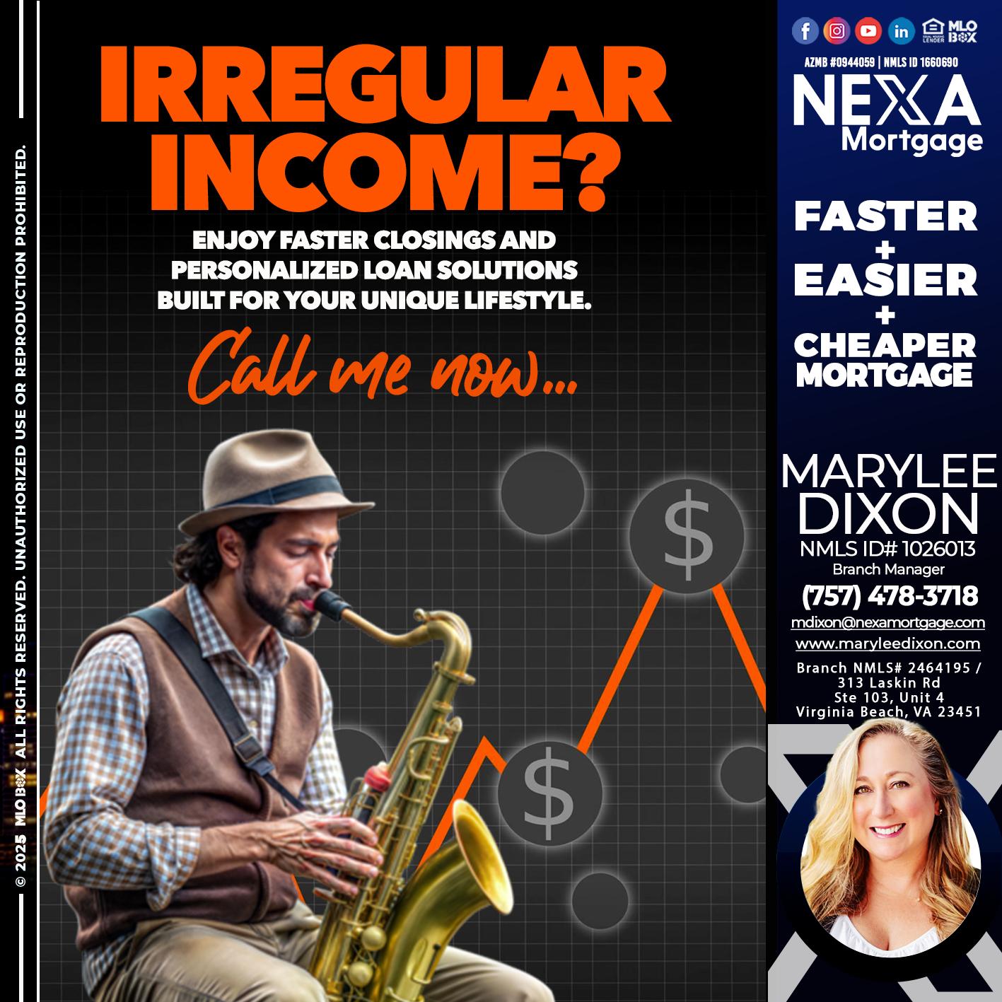 IRREGULAR INCOME - Marylee Dixon -Branch Manager