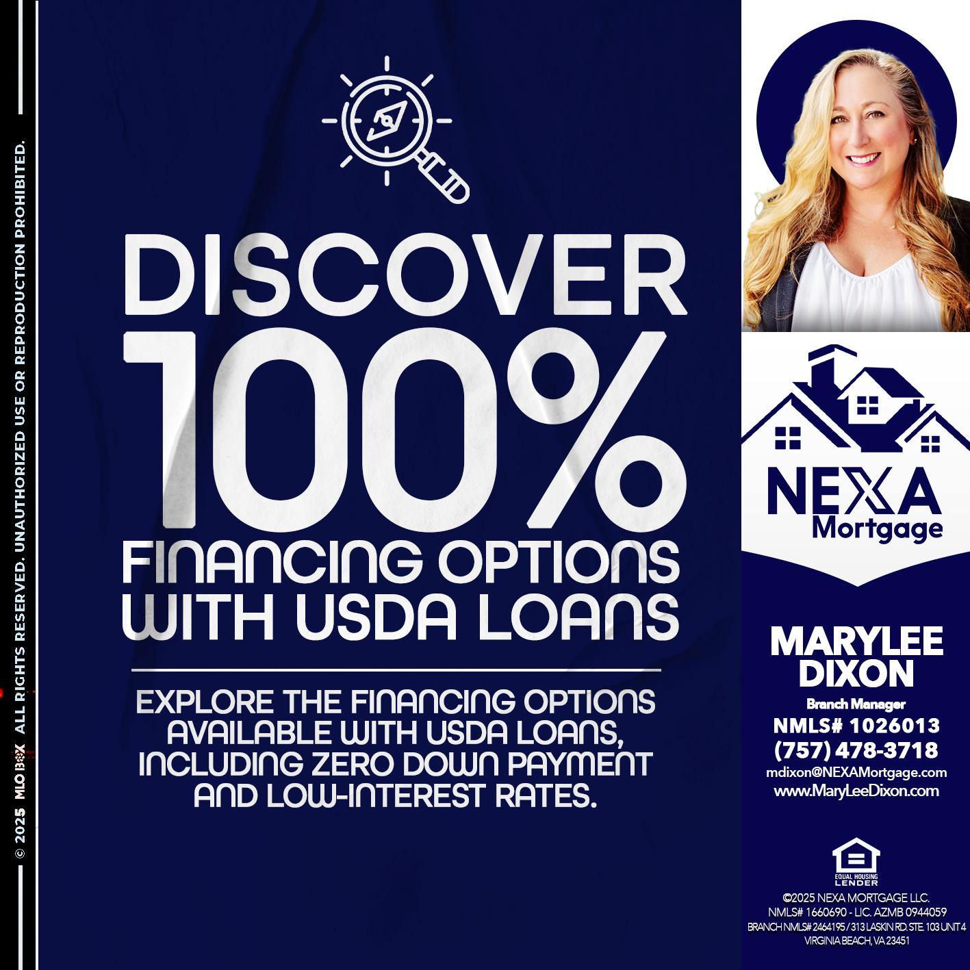DISCOVER 100% - Marylee Dixon -Branch Manager
