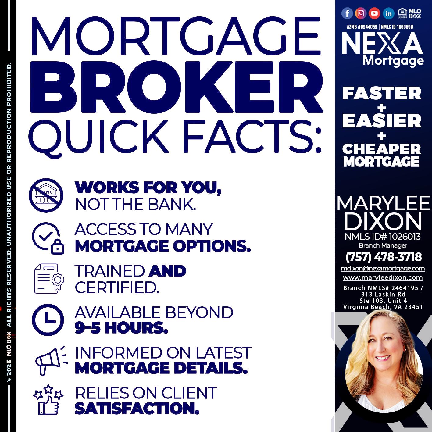 MORTGAGE BROKER - Marylee Dixon -Branch Manager