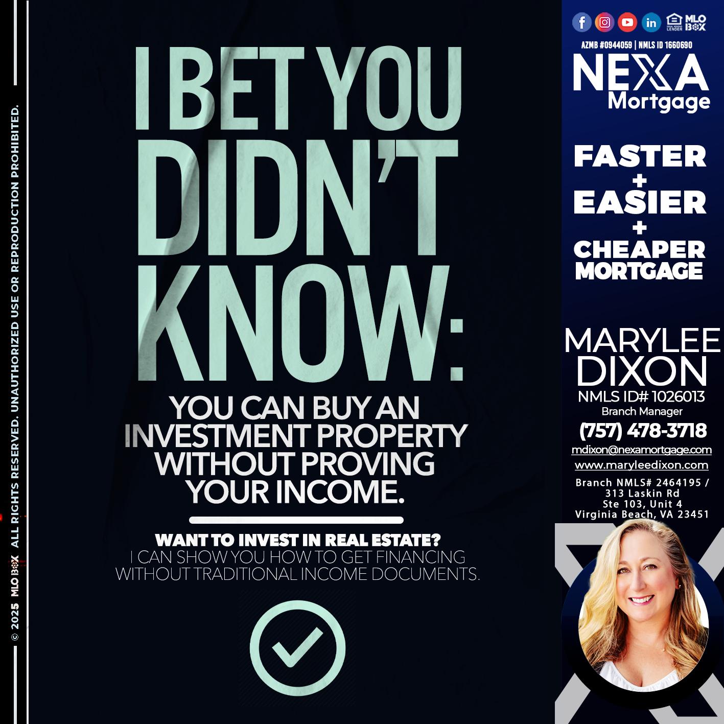 I BET YOU - Marylee Dixon -Branch Manager