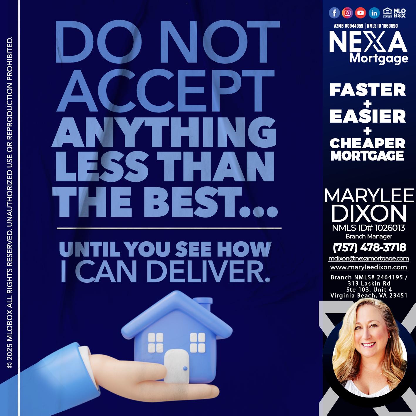 DO NOT ACCEPT - Marylee Dixon -Branch Manager