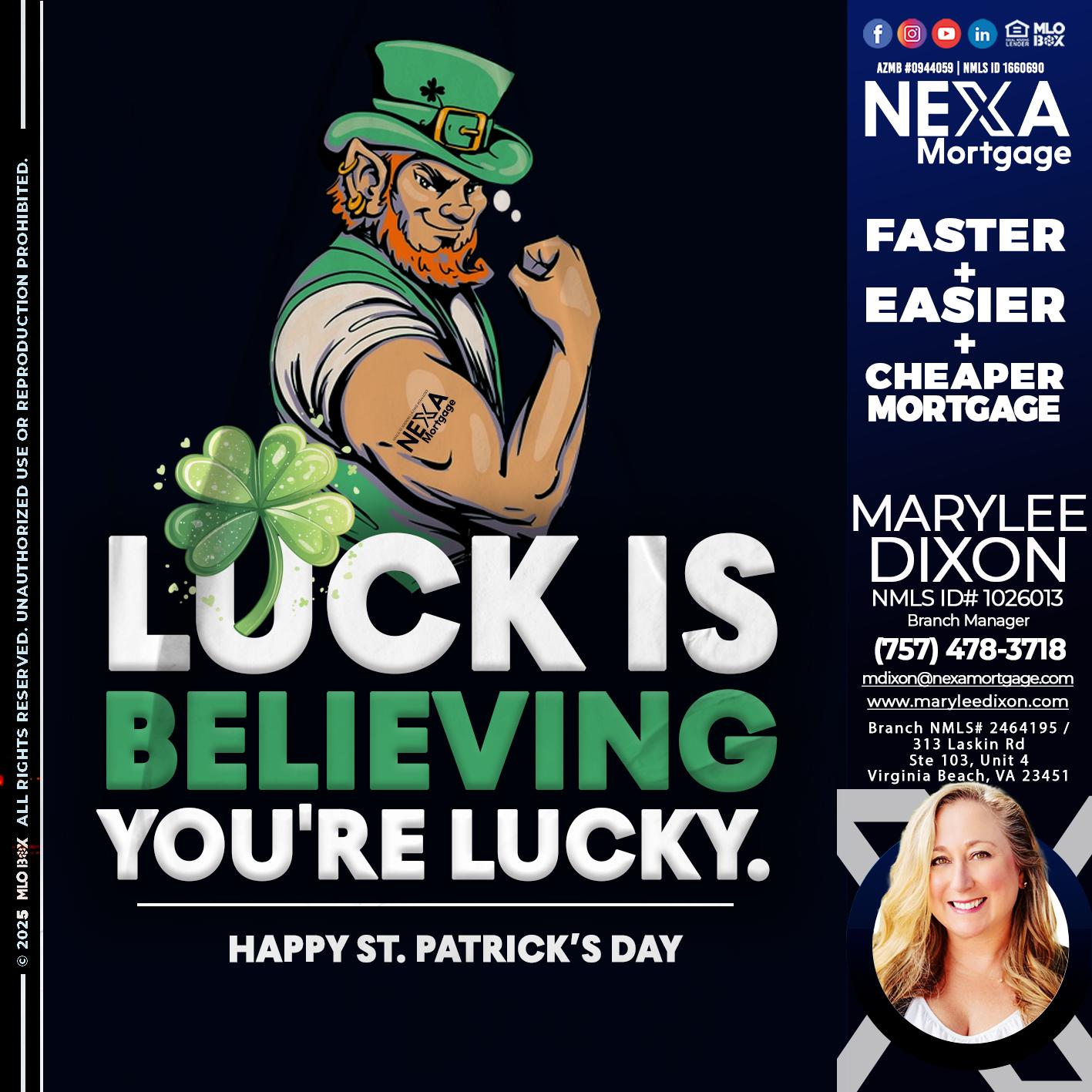 ST. PATRICKS DAY - Marylee Dixon -Branch Manager