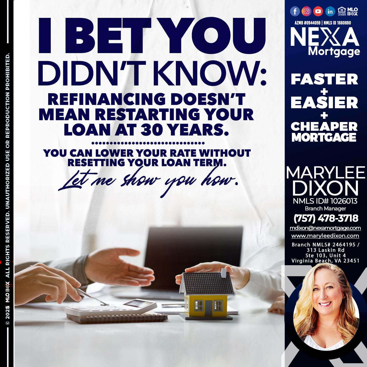 I BET YOU - Marylee Dixon -Branch Manager