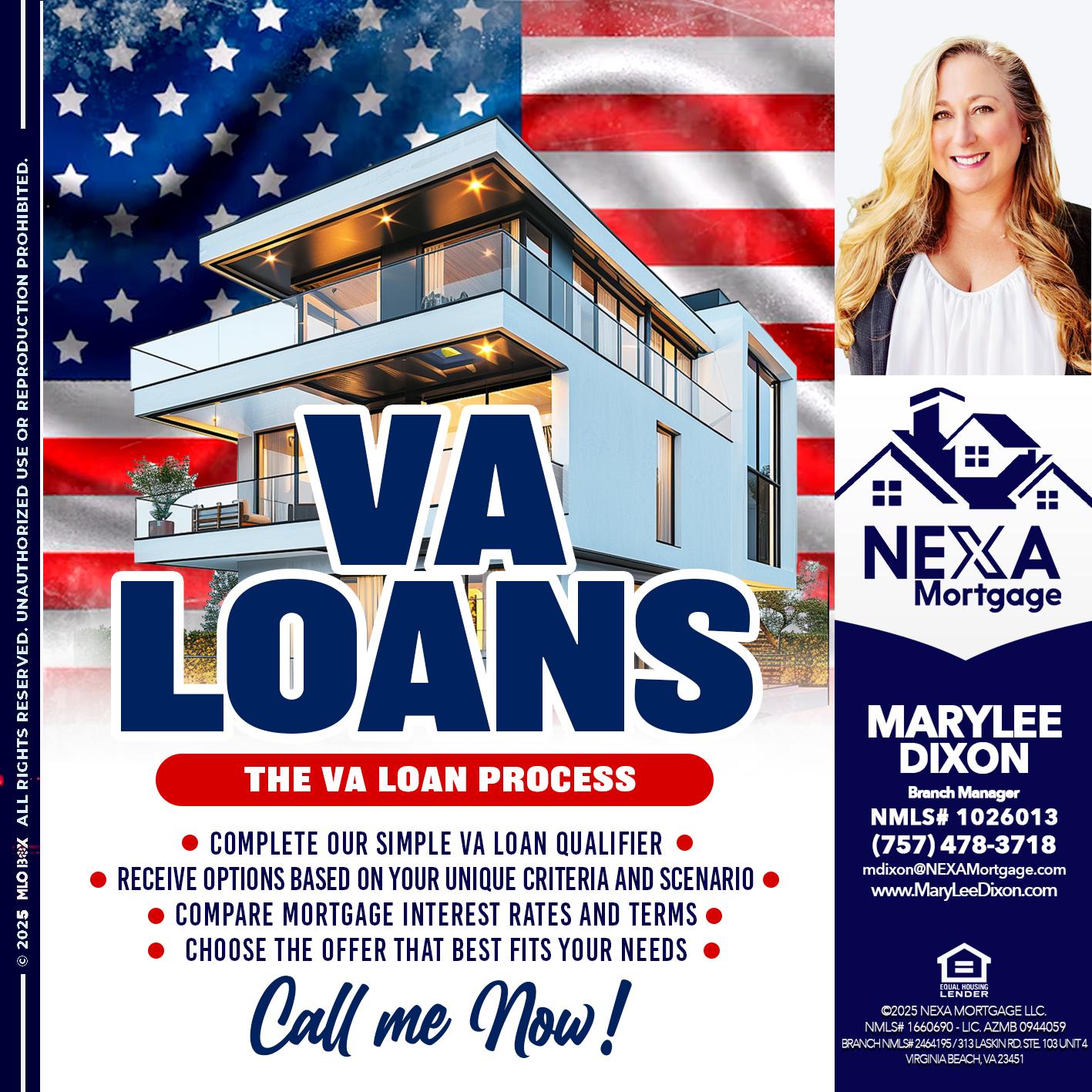 VA LOANS - Marylee Dixon -Branch Manager