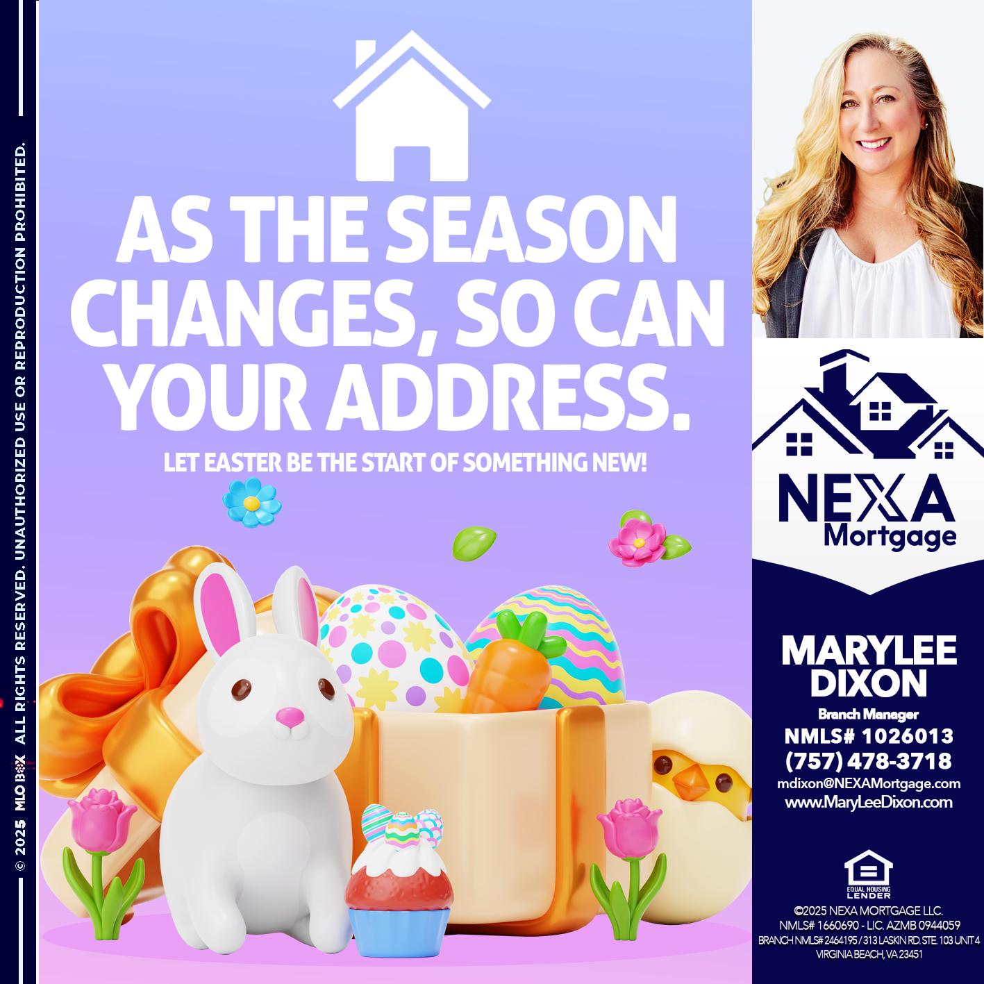 EASTER DAY - Marylee Dixon -Branch Manager