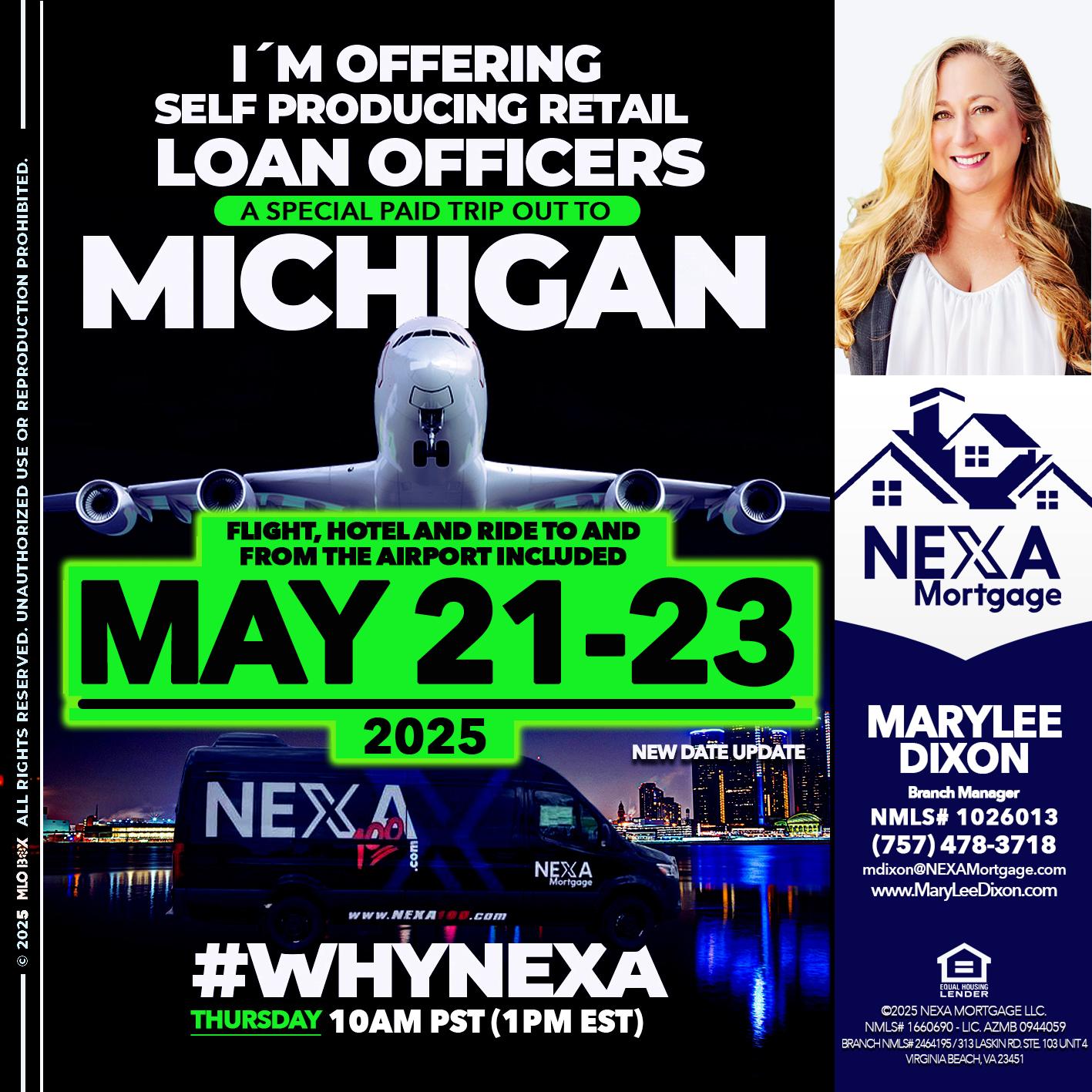 MICHIGAN TRIP - Marylee Dixon -Branch Manager
