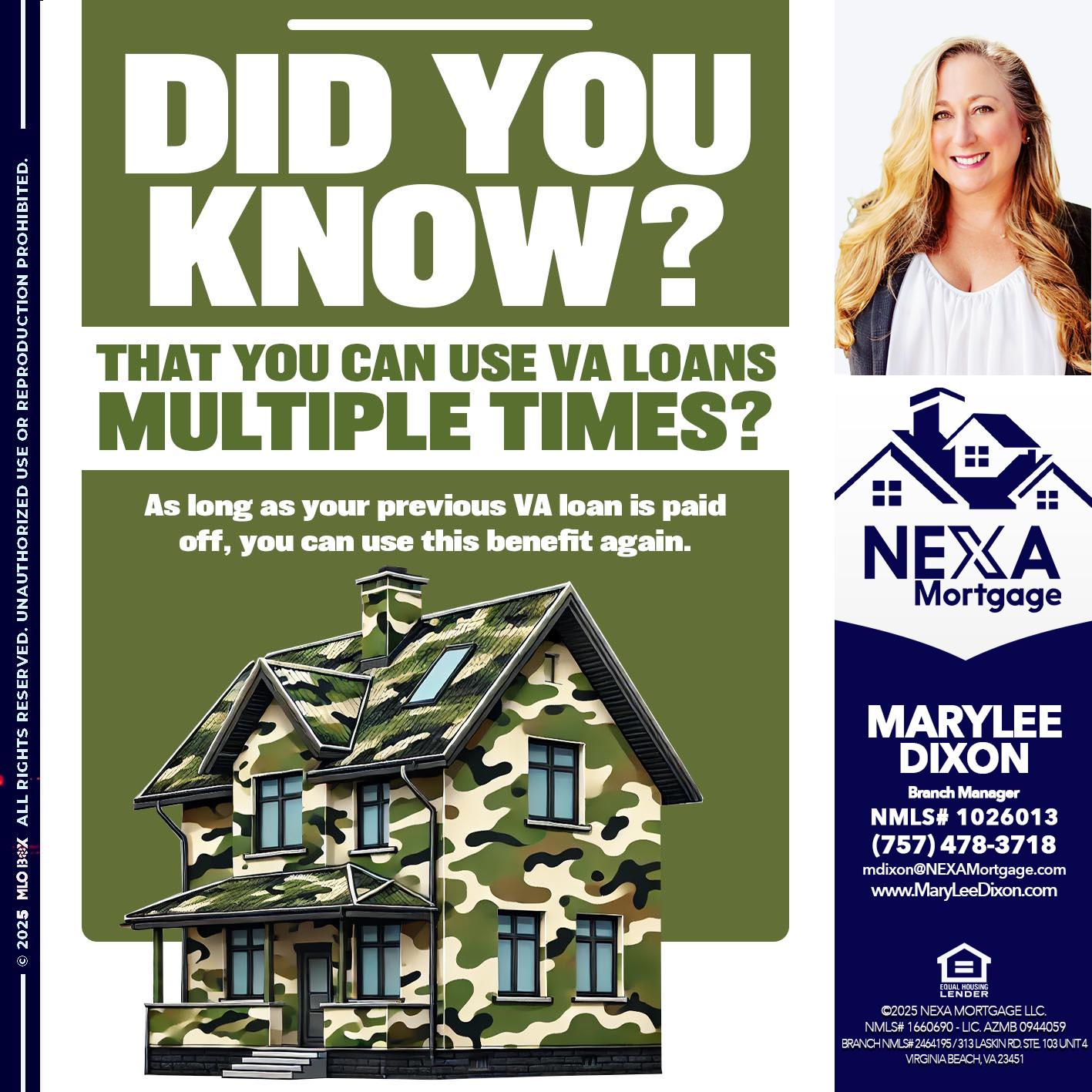 did you know - Marylee Dixon -Branch Manager