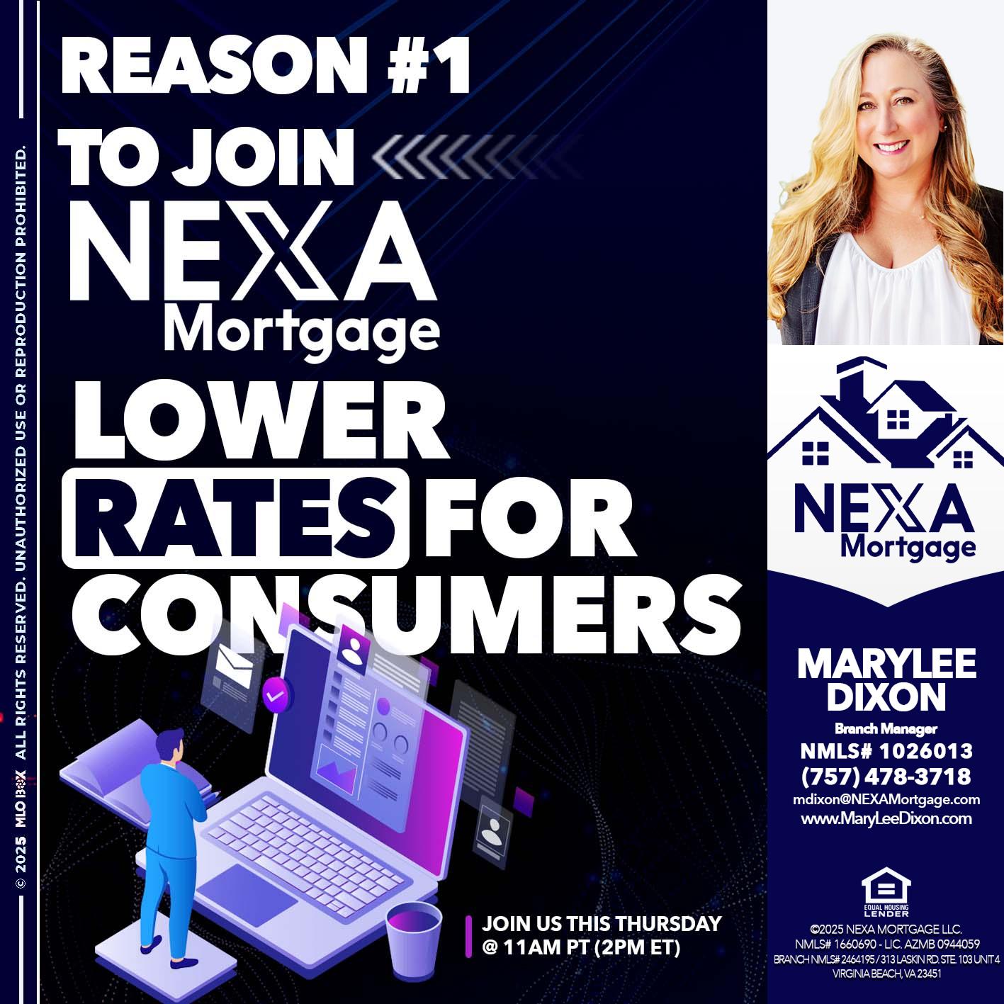 REASON 1 - Marylee Dixon -Branch Manager