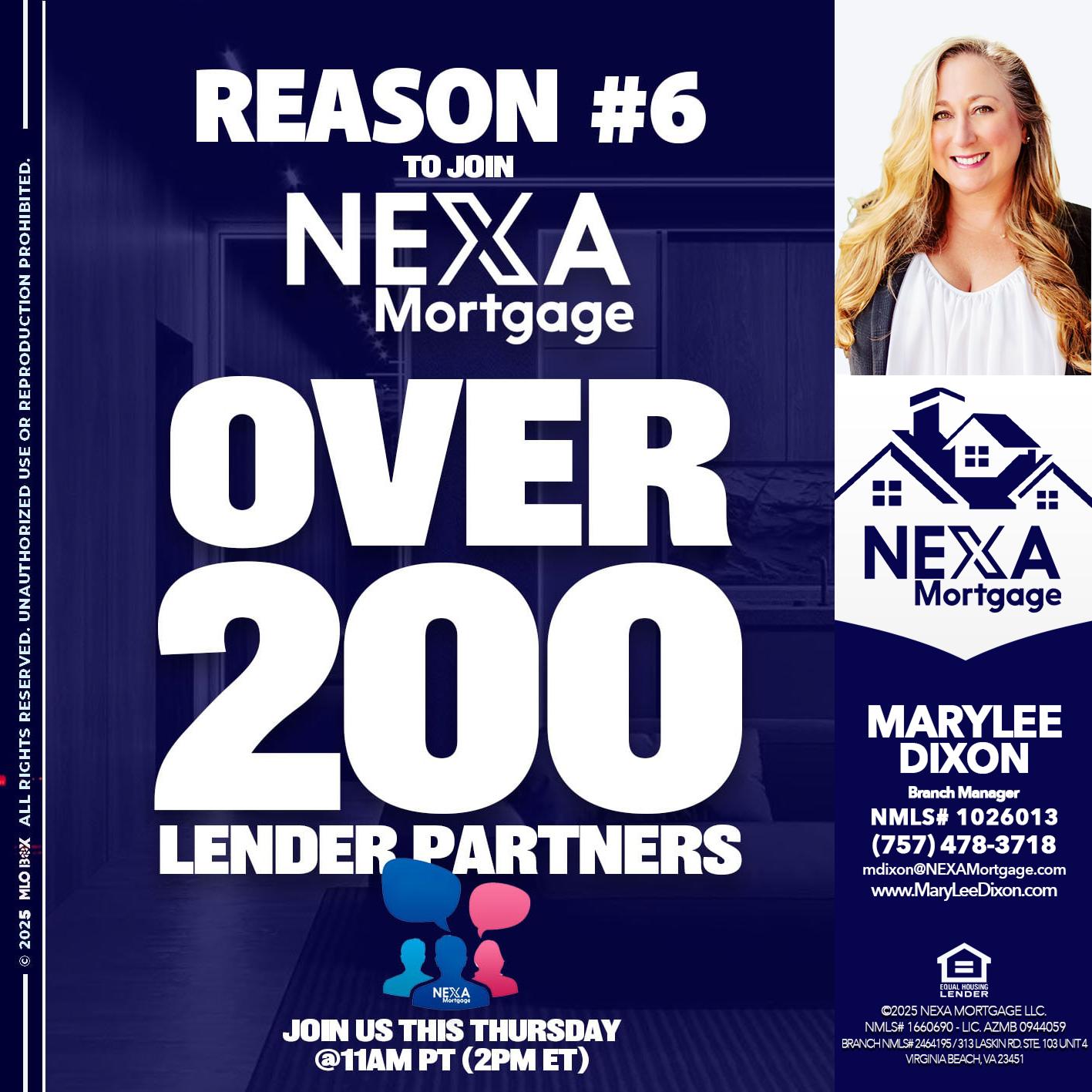 REASON 6 - Marylee Dixon -Branch Manager