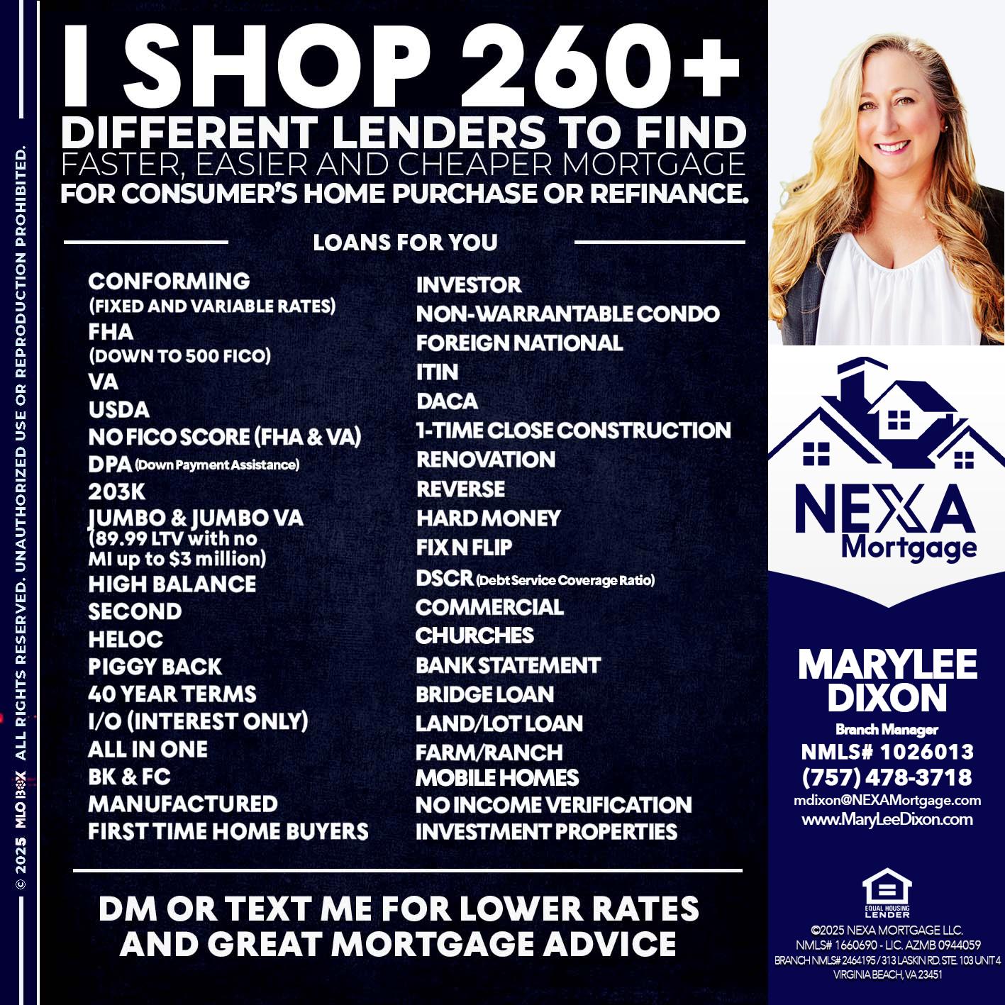 I SHOP +260 - Marylee Dixon -Branch Manager