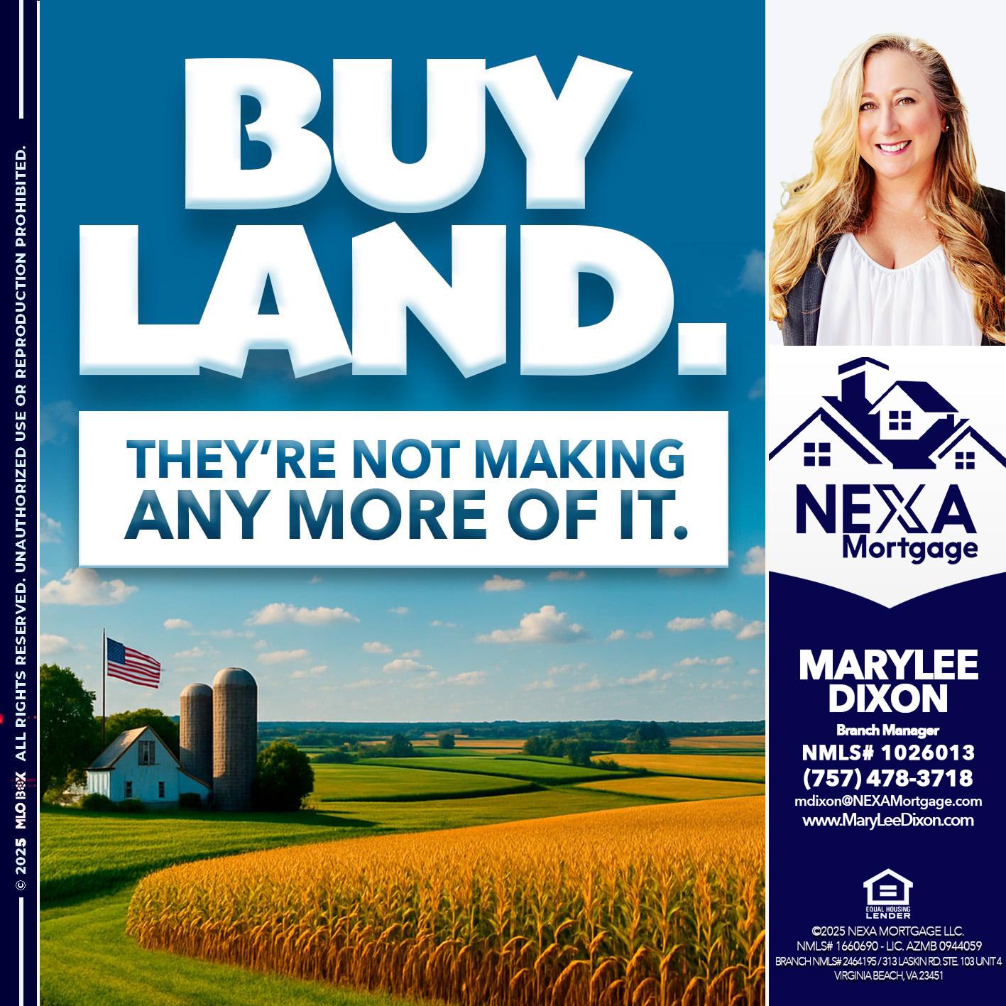 BUY LAND - Marylee Dixon -Branch Manager