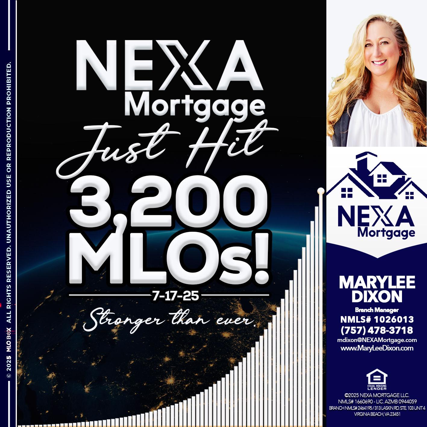 3200 MLOs - Marylee Dixon -Branch Manager