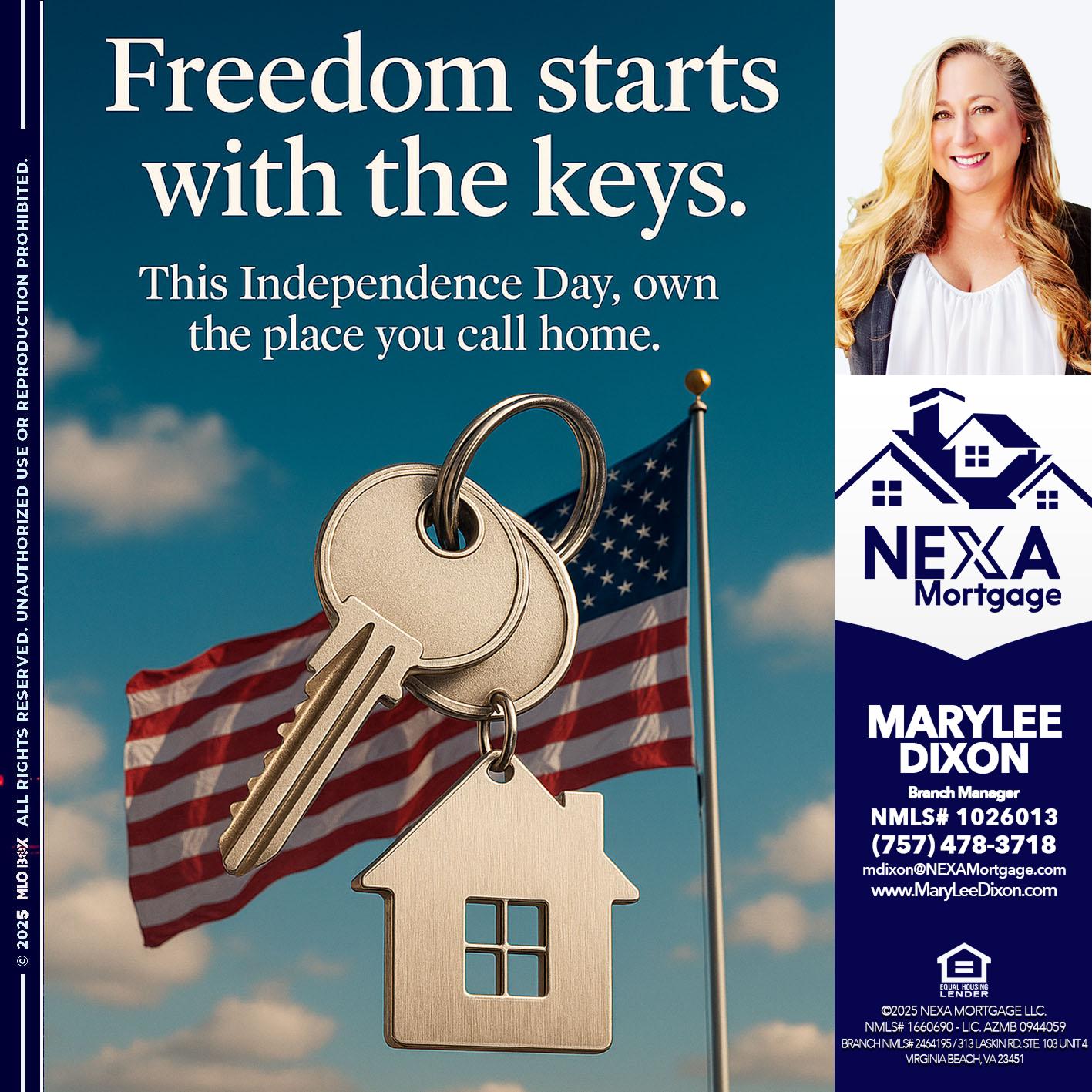 FREEDOM STARTS - Marylee Dixon -Branch Manager