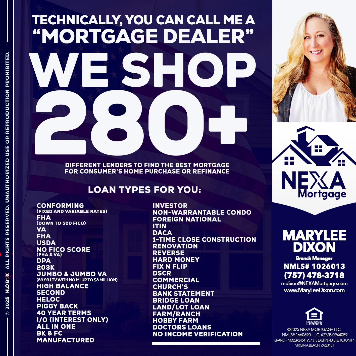 WE SHOP 280 + - Marylee Dixon -Branch Manager