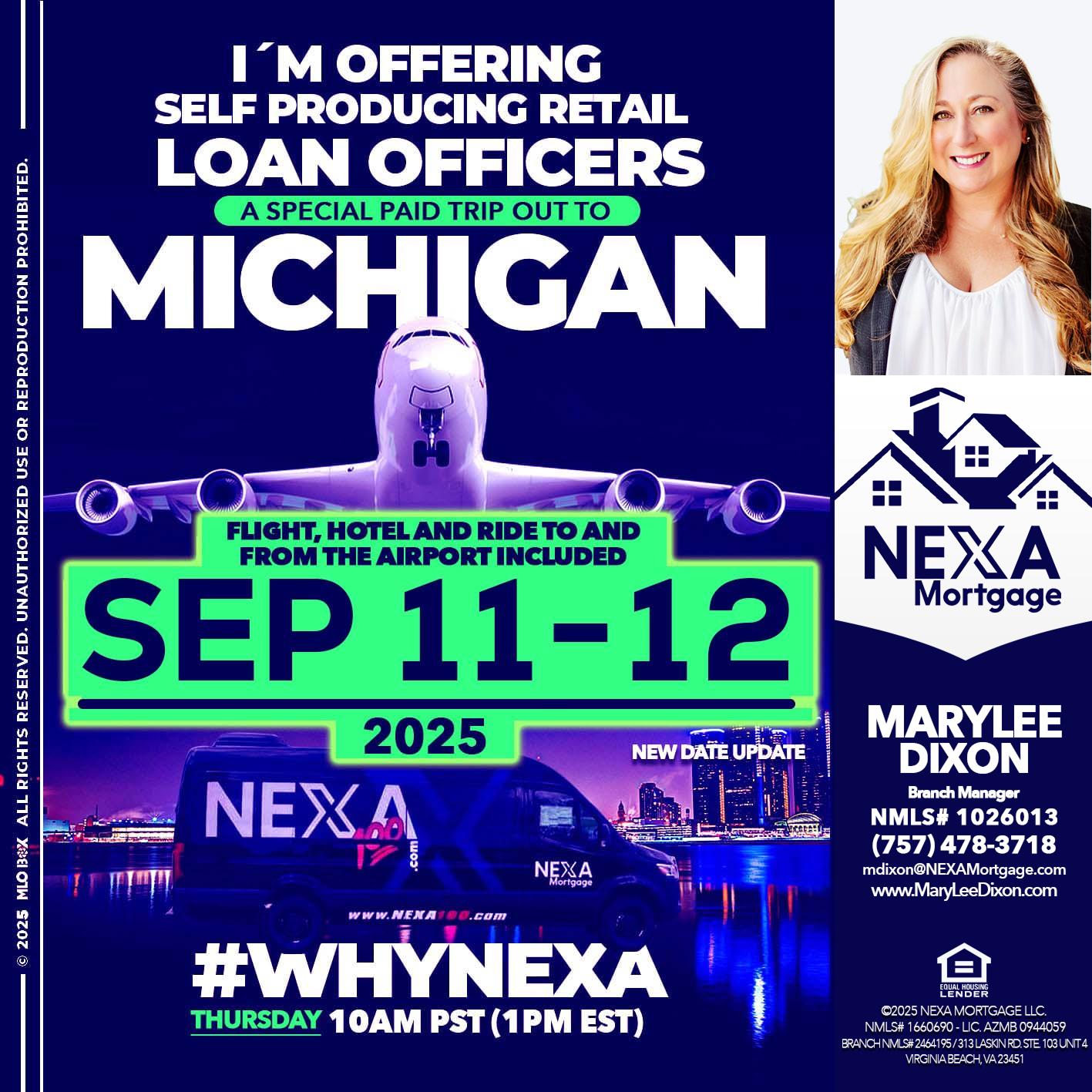 MICHIGAN TRIP - Marylee Dixon -Branch Manager