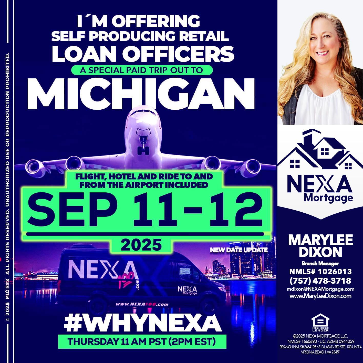 michigan sep 11-12 - Marylee Dixon -Branch Manager