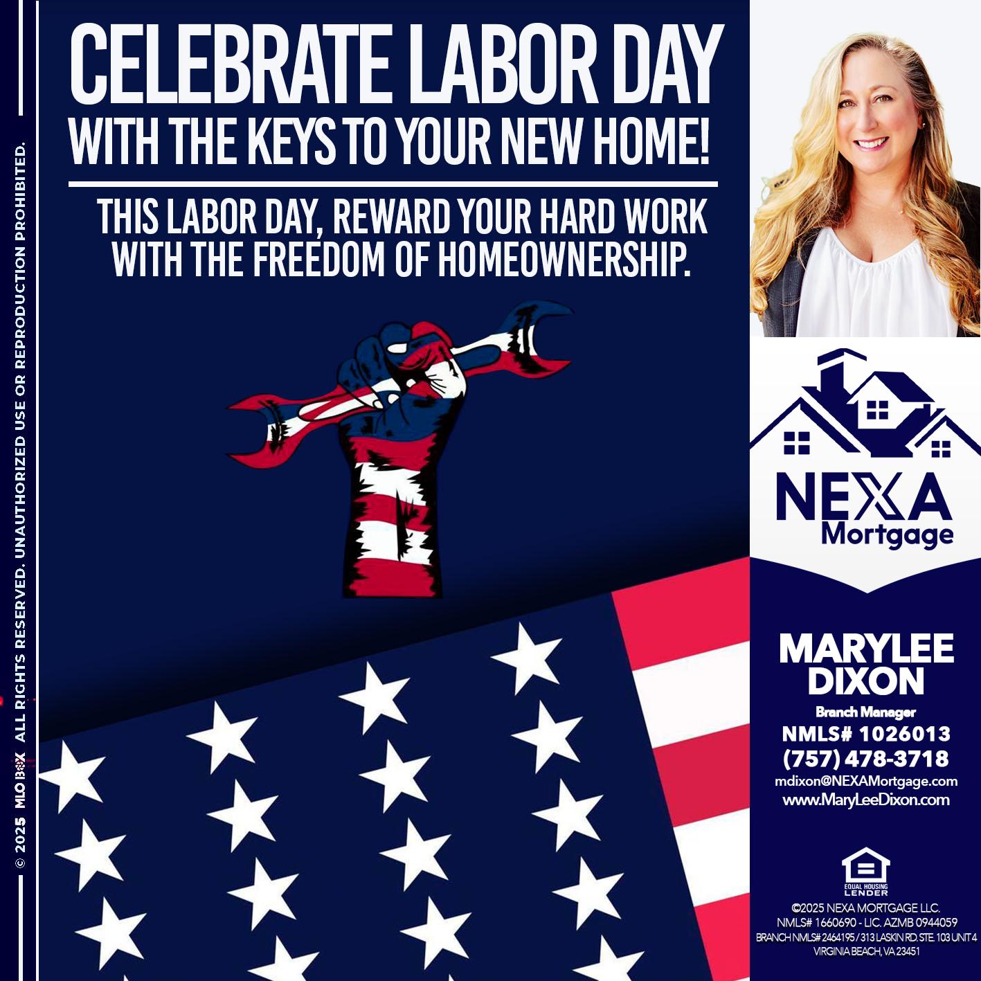 CELEBRATE LABOR DAY - Marylee Dixon -Branch Manager