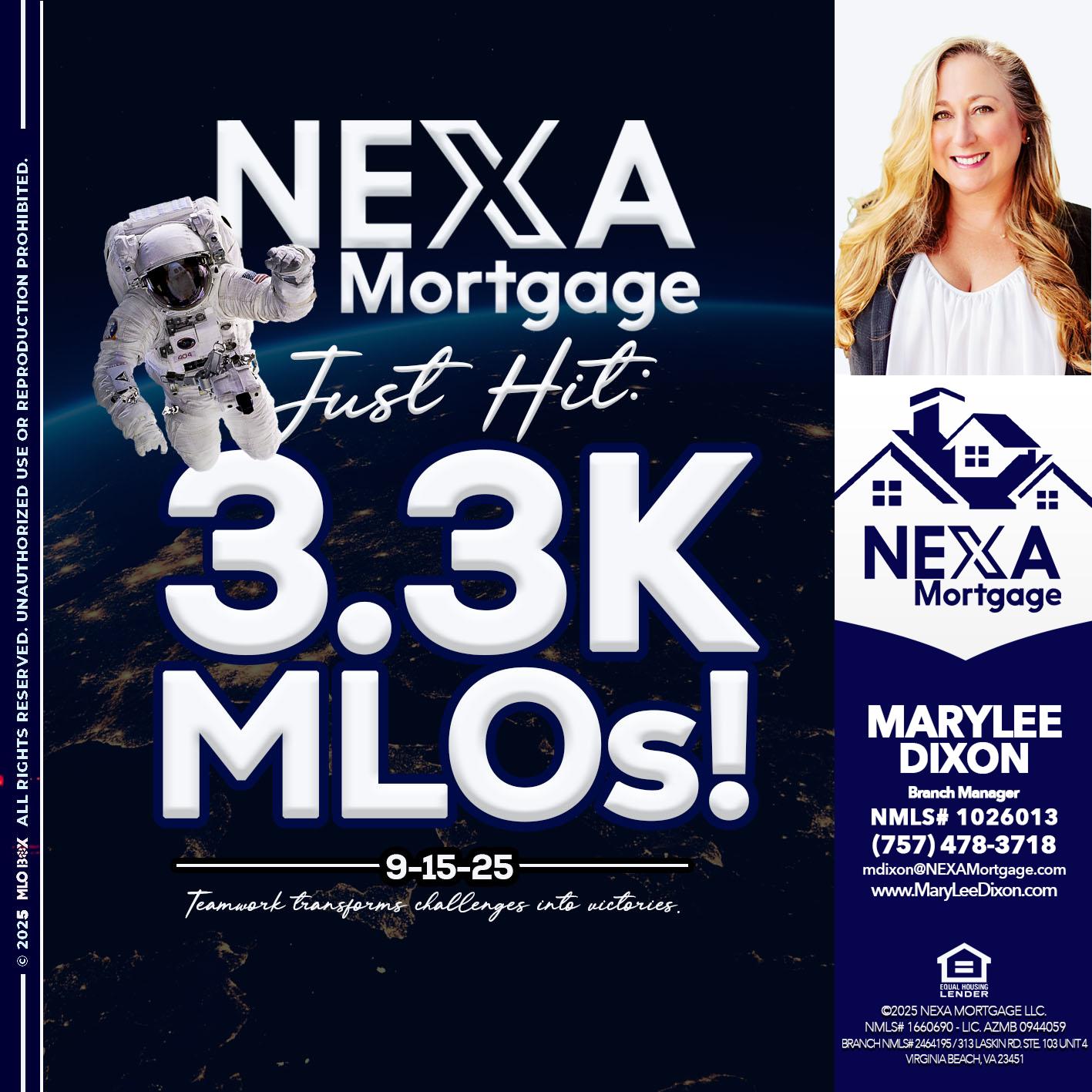 3.3K - Marylee Dixon -Branch Manager