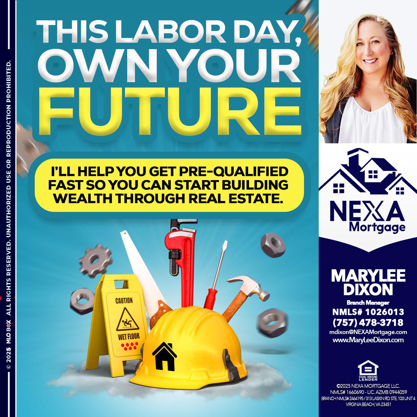 LABOR DAY - Marylee Dixon -Branch Manager