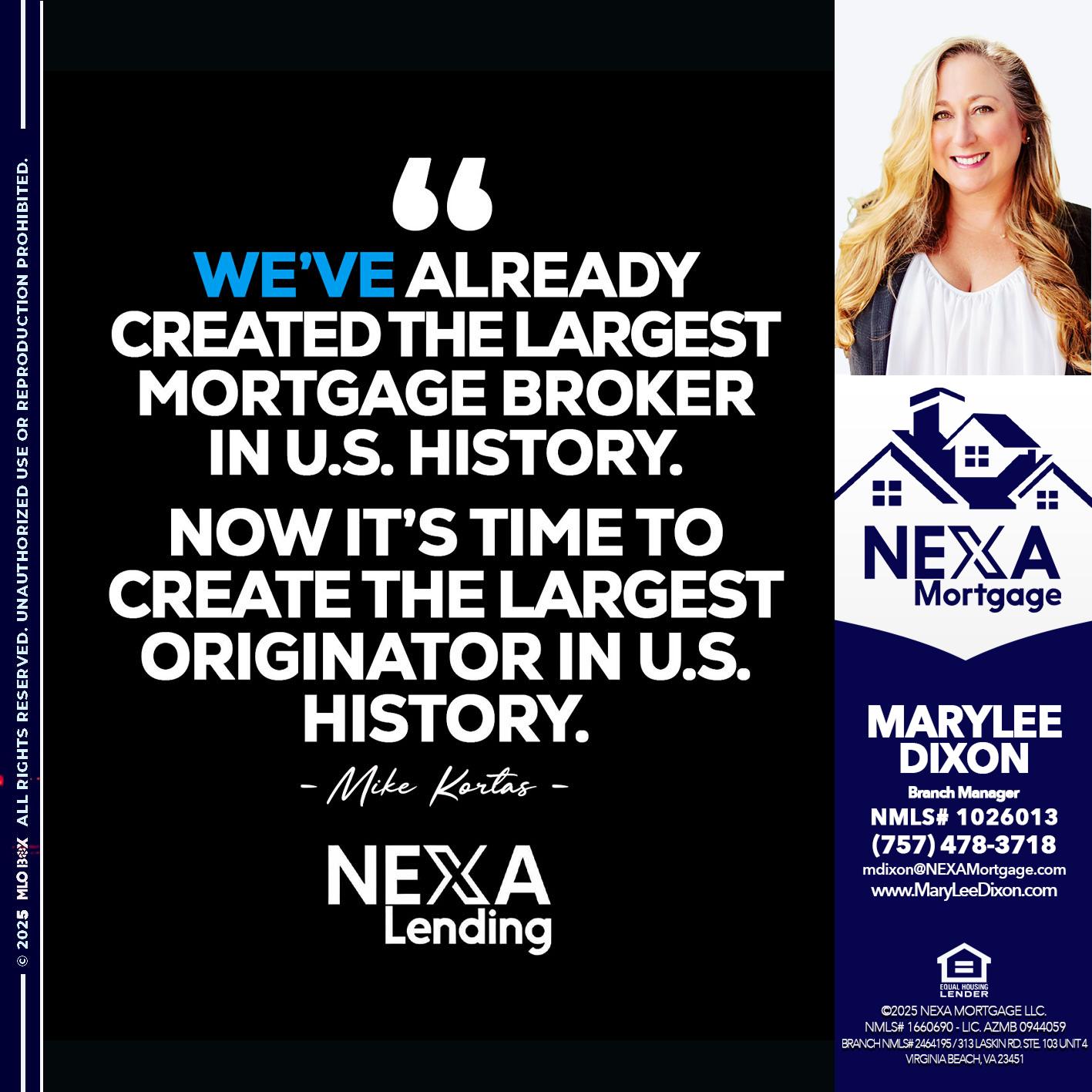 MIKE KORTAS - Marylee Dixon -Branch Manager