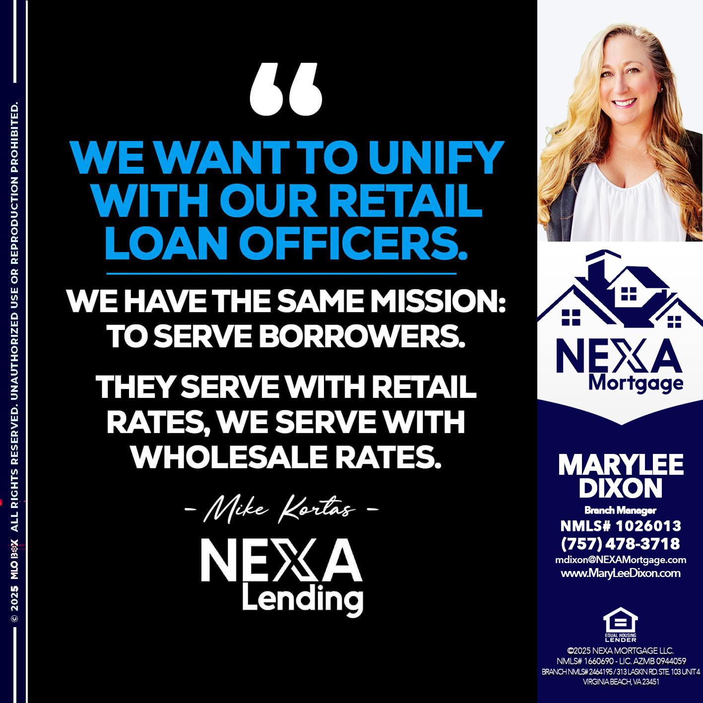 WE WANT - Marylee Dixon -Branch Manager