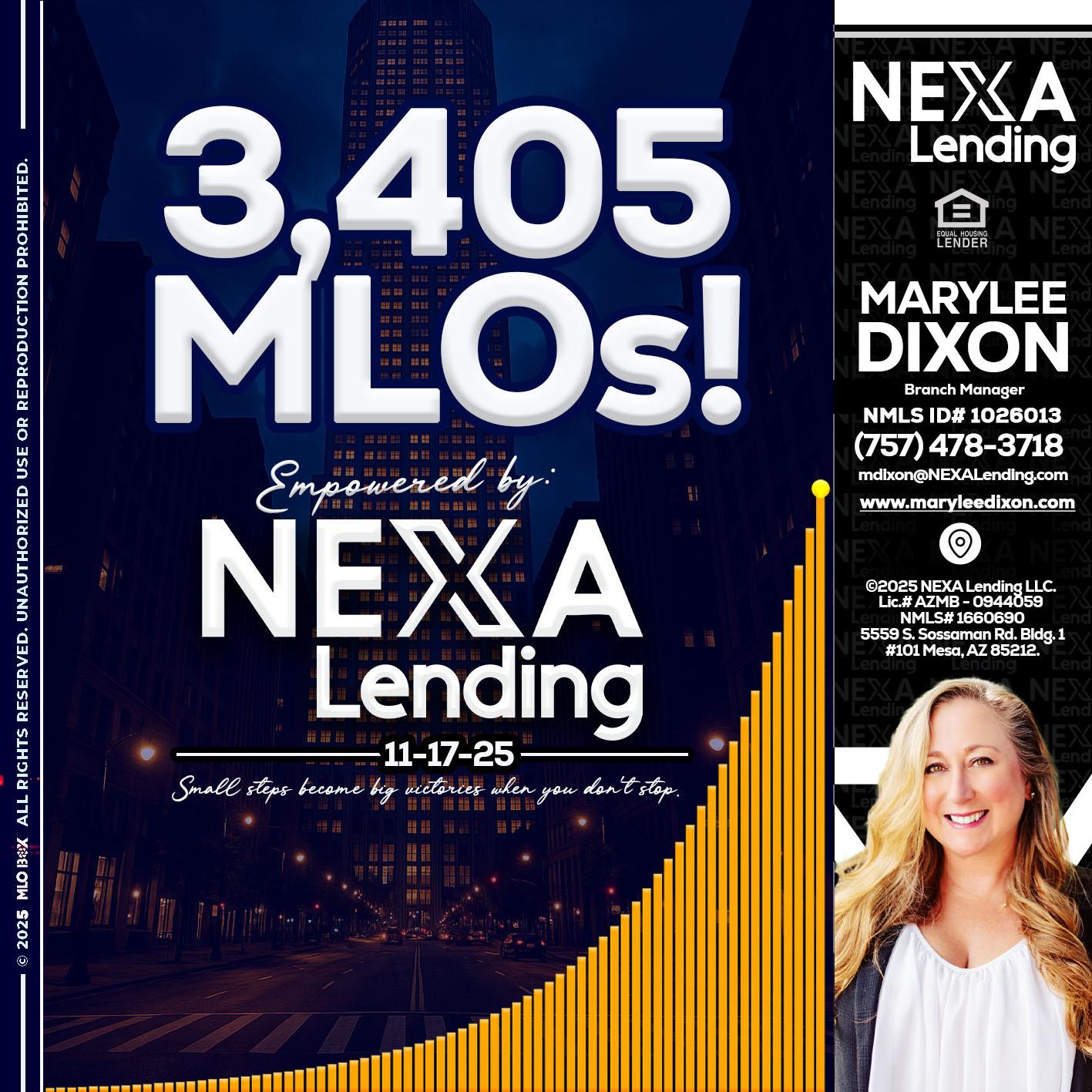 3405 MLOs - Marylee Dixon -Branch Manager