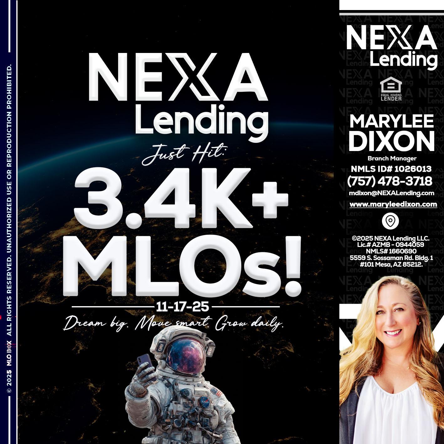 3.4K MLOs - Marylee Dixon -Branch Manager