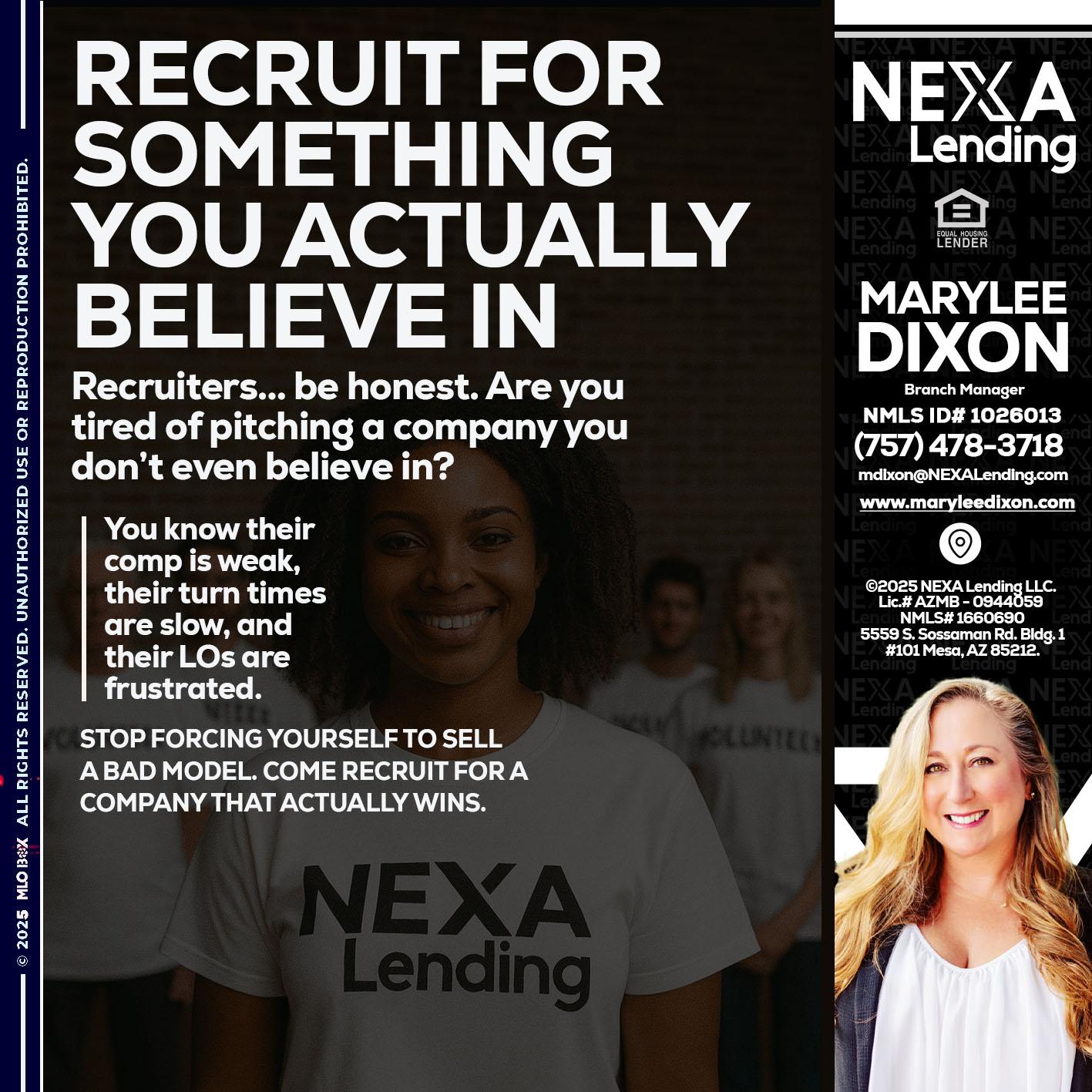 RECRUITING - Marylee Dixon -Branch Manager