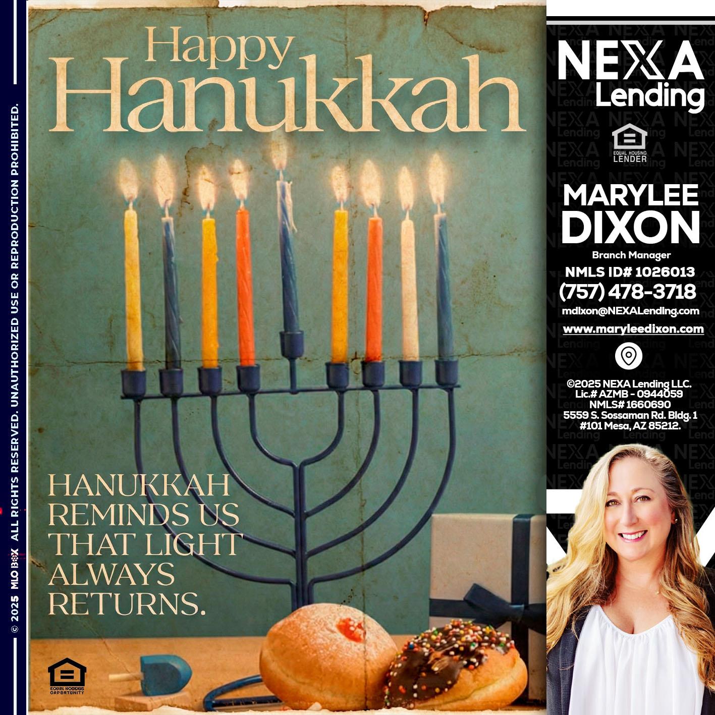HAPPY HANUKKAH - Marylee Dixon -Branch Manager