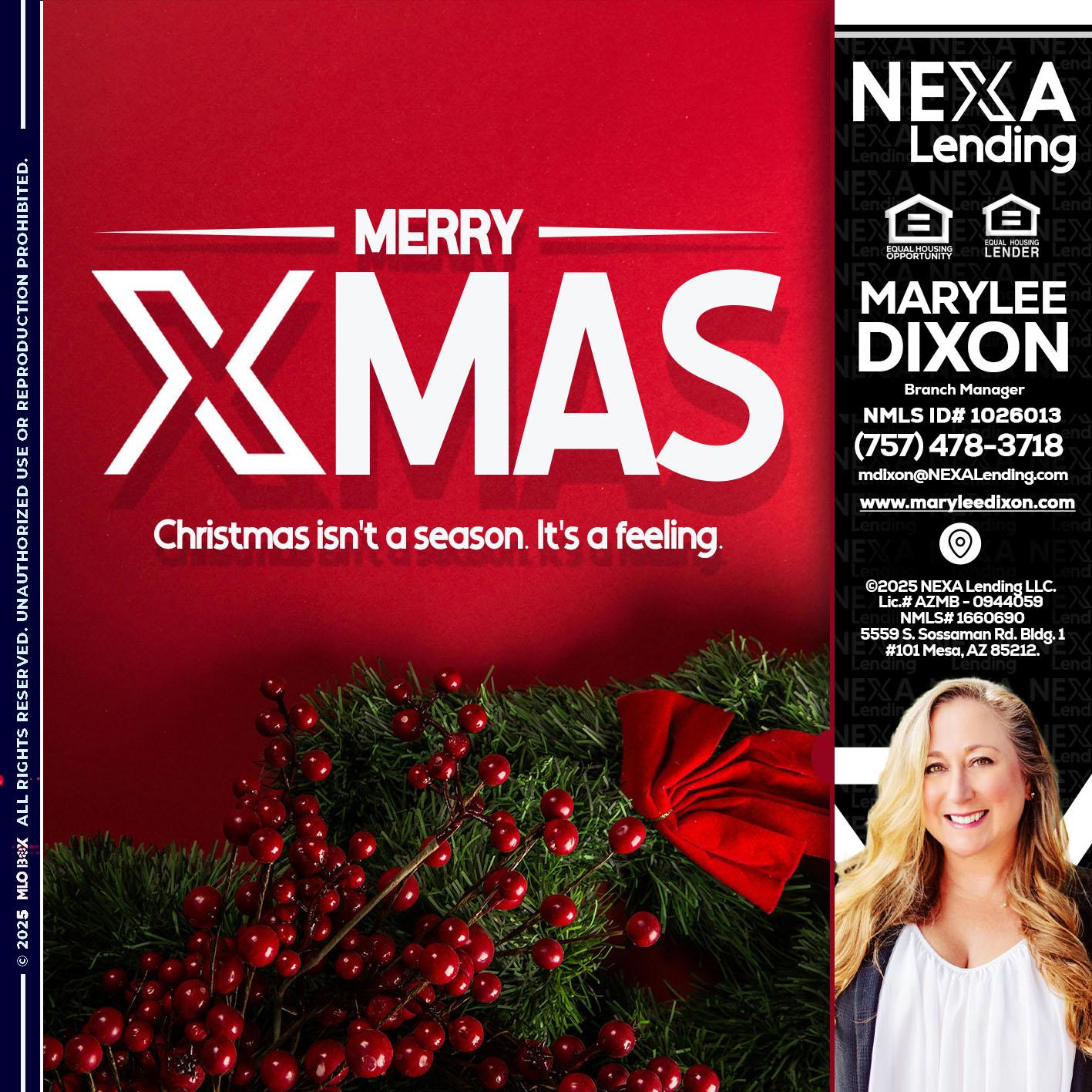 merry xmas - Marylee Dixon -Branch Manager