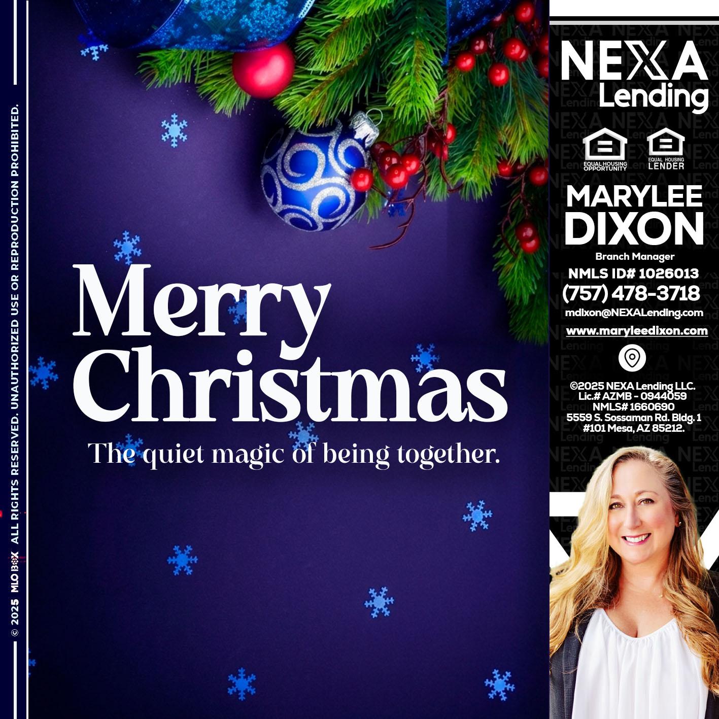 merry christmas - Marylee Dixon -Branch Manager