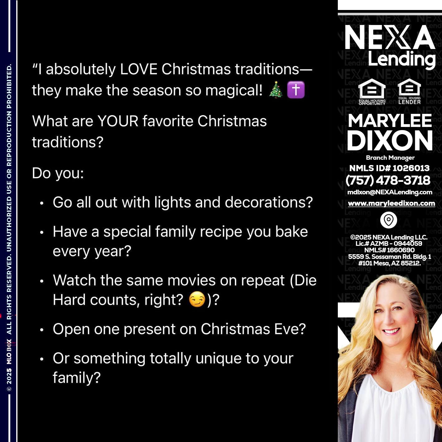 I love christmas - Marylee Dixon -Branch Manager