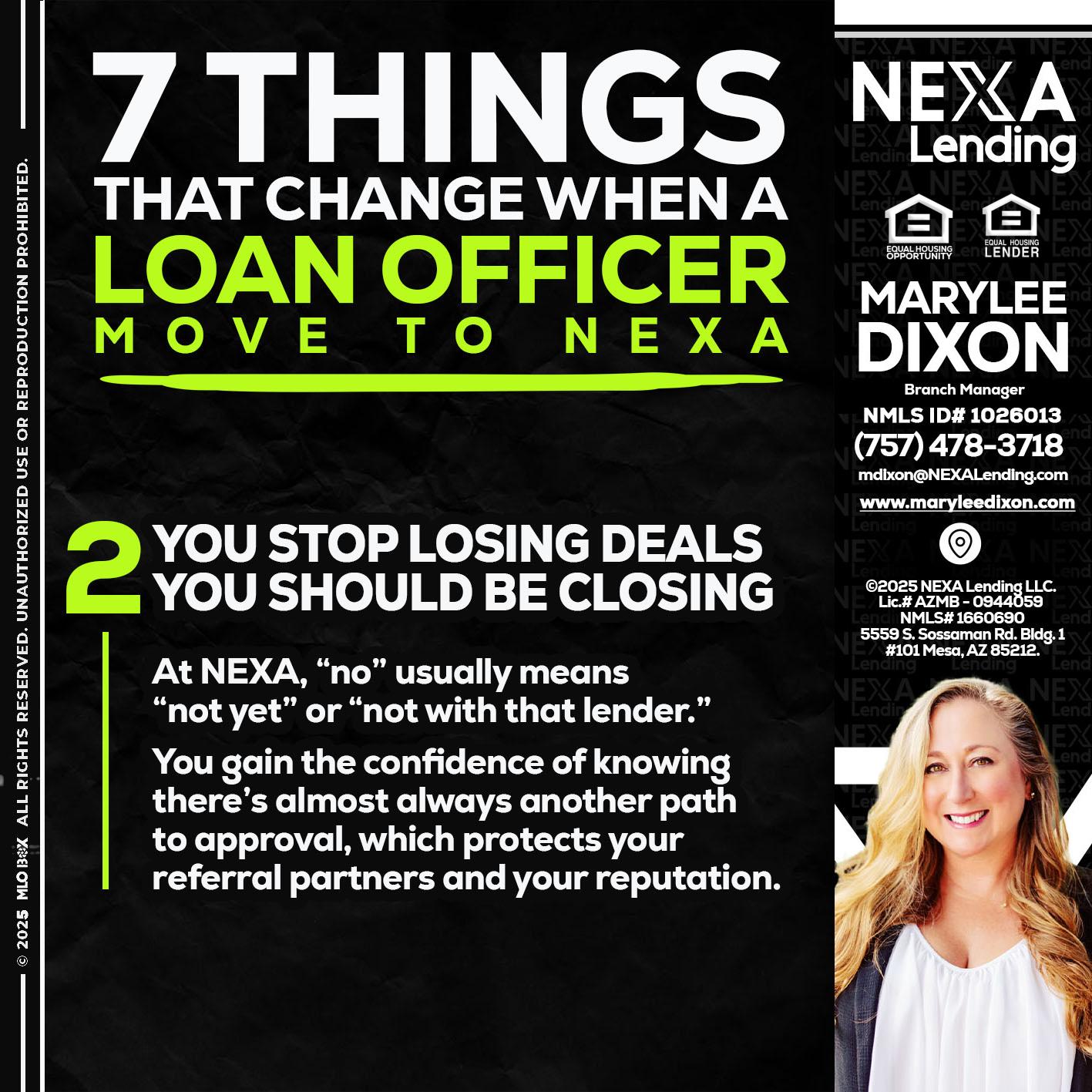 7 THINGS (2) - Marylee Dixon -Branch Manager