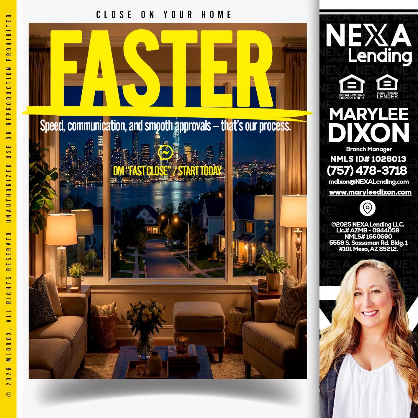 FASTER - Marylee Dixon -Branch Manager