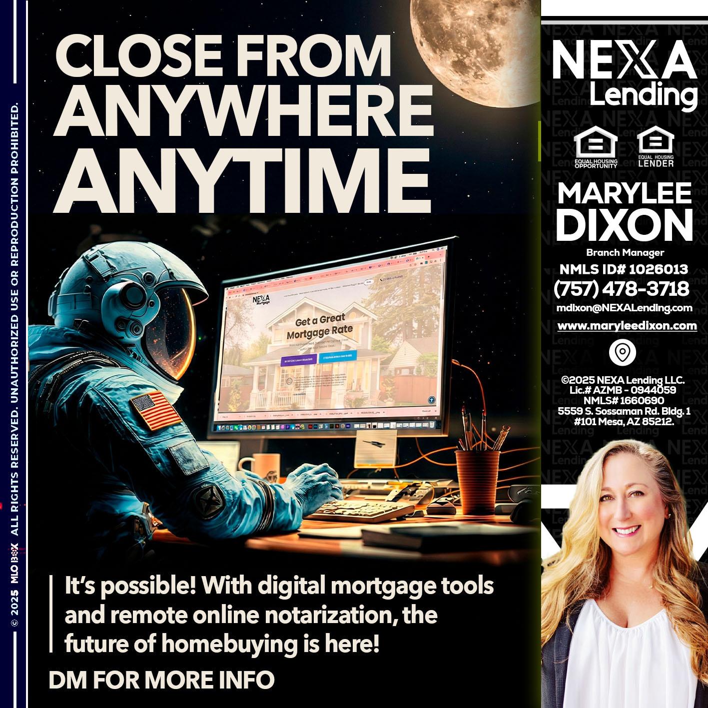 close from - Marylee Dixon -Branch Manager