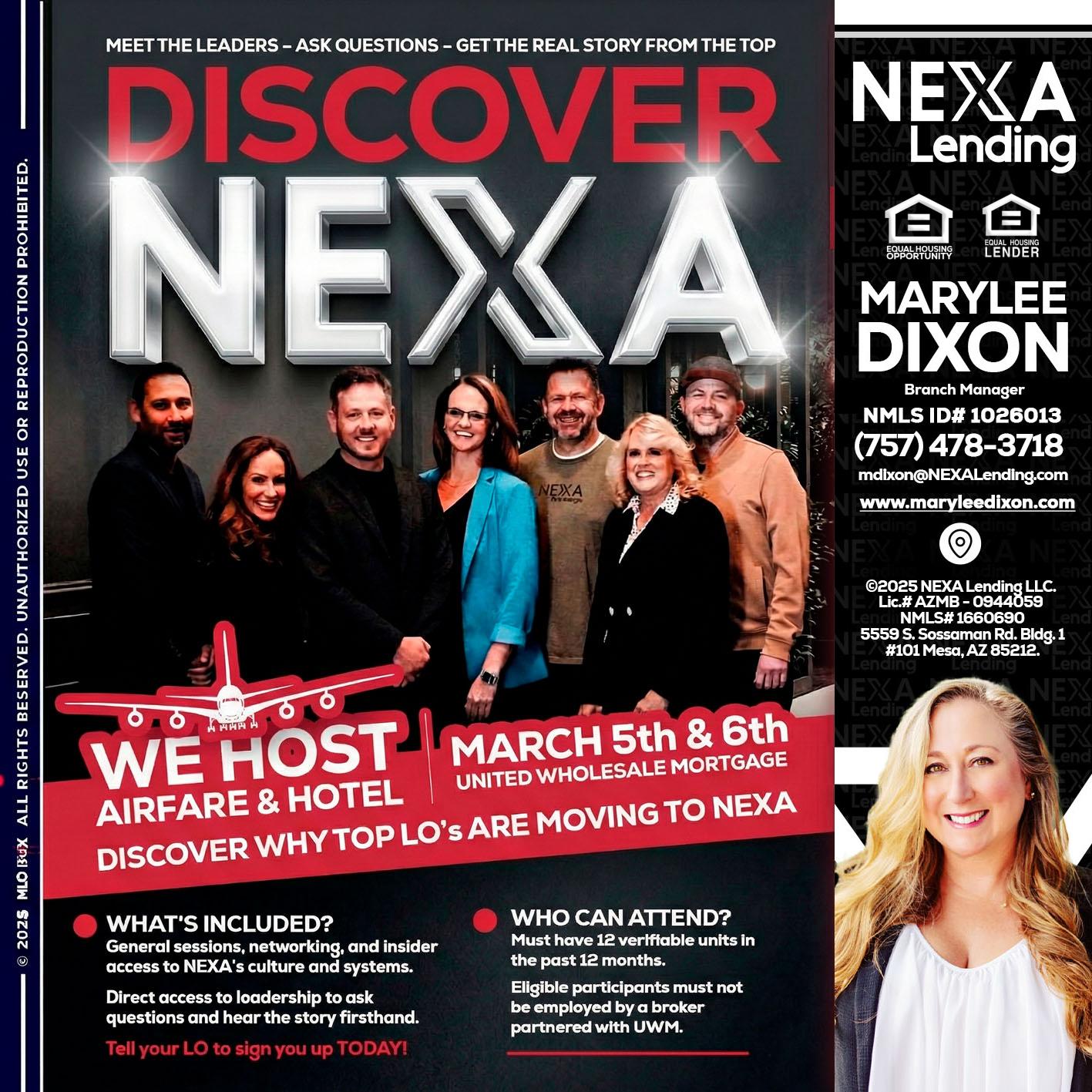 DISCOVER NEXA - Marylee Dixon -Branch Manager