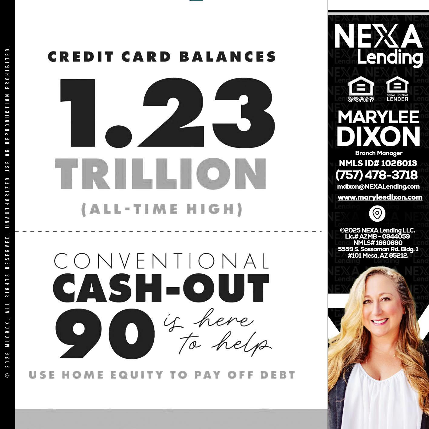 CREDIT CARD BALANCE - Marylee Dixon -Branch Manager