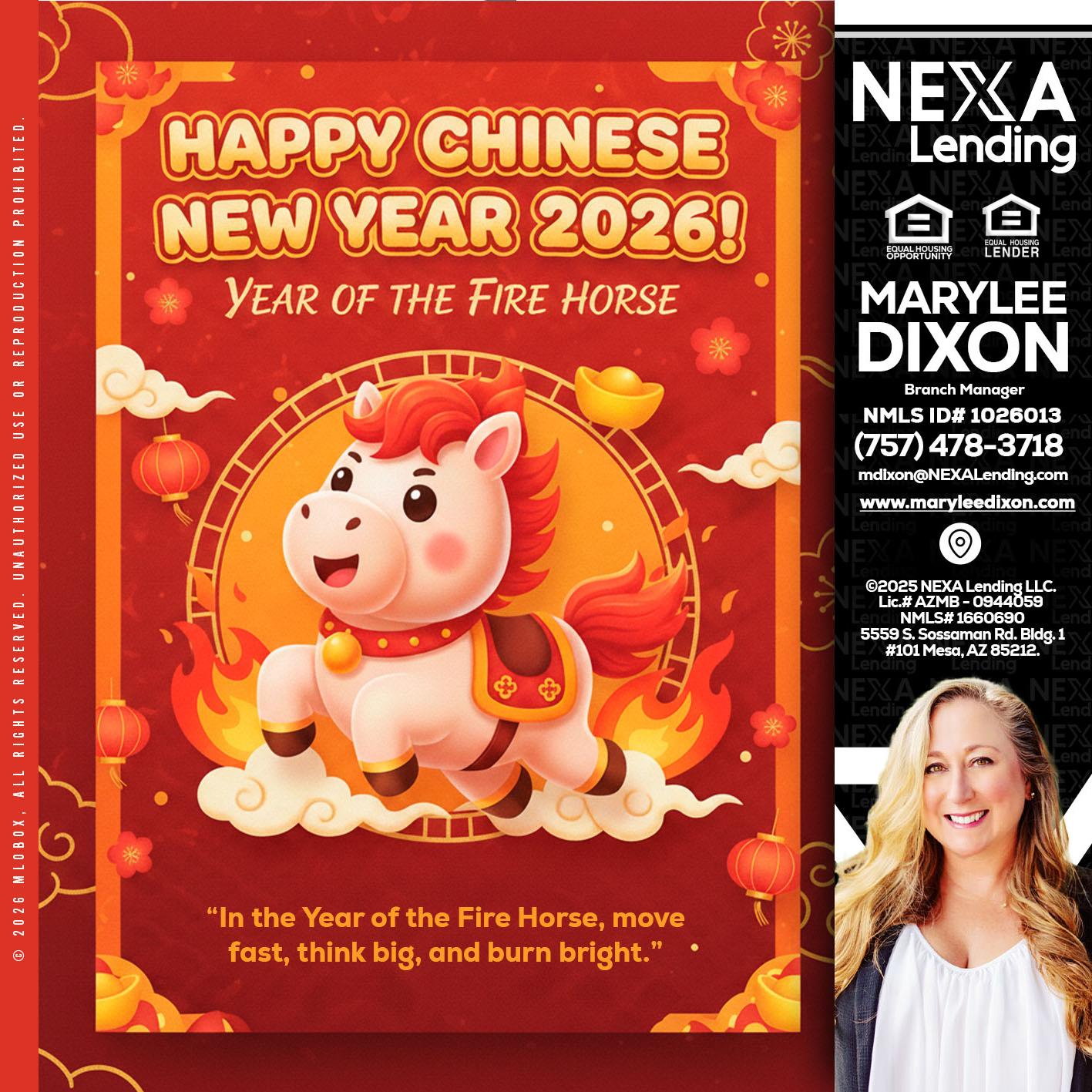 happy Chinese new year - Marylee Dixon -Branch Manager