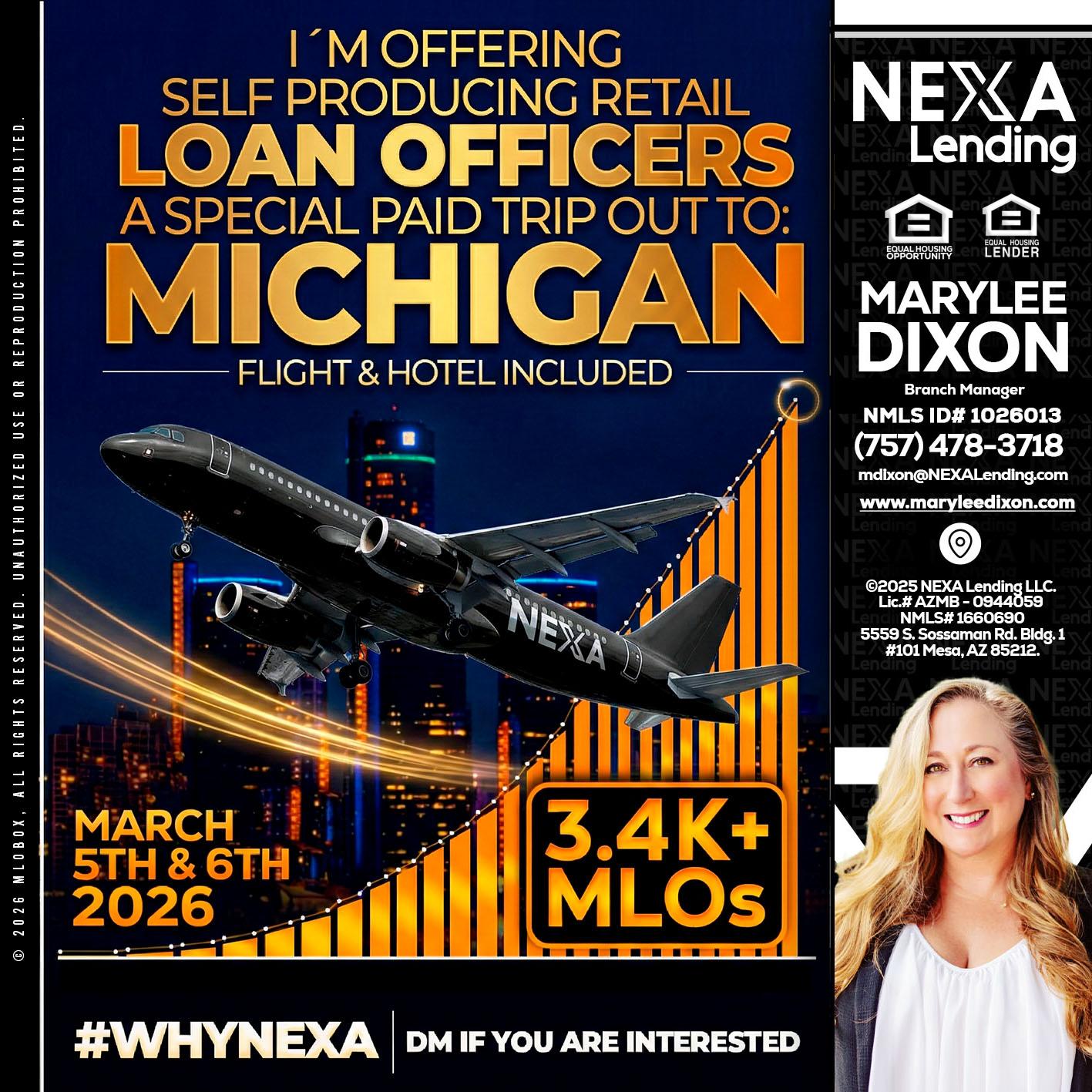 MICHIGAN - Marylee Dixon -Branch Manager