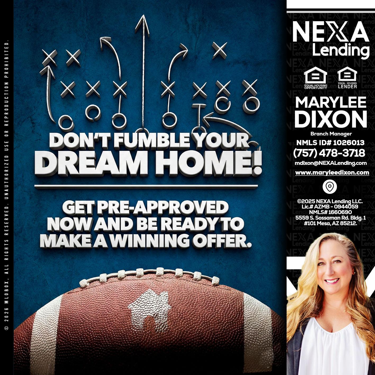 dont fumble - Marylee Dixon -Branch Manager